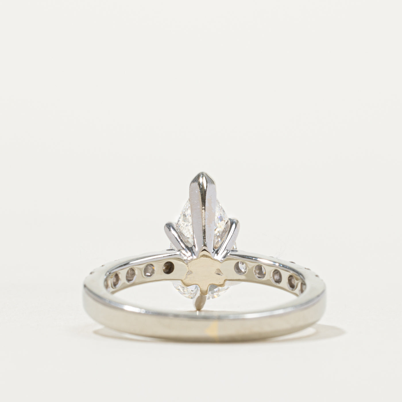 14k Pear Cut Diamond Accented Ring | 1.80ct I1 G, 0.30ctw | SZ 6.0