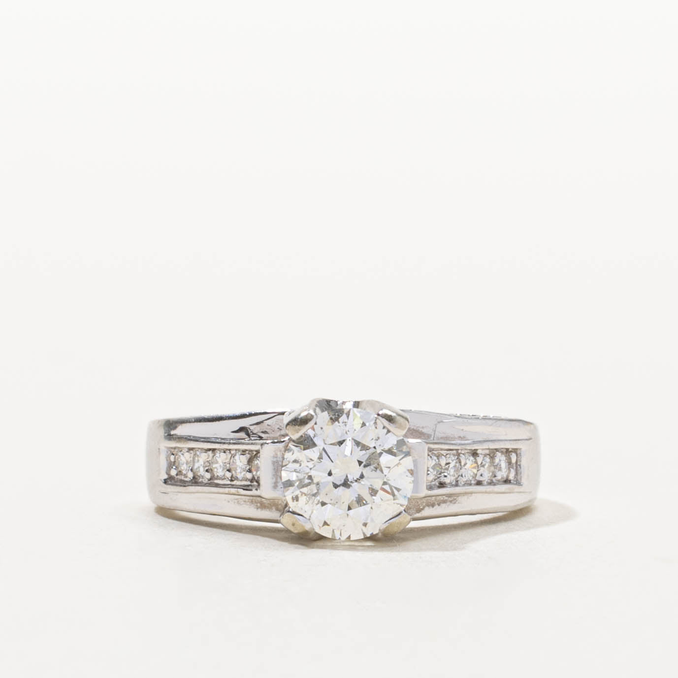18k Diamond Cathedral Ring | 1.00ct SI2/I2 G/H, 0.10ctw | SZ 5