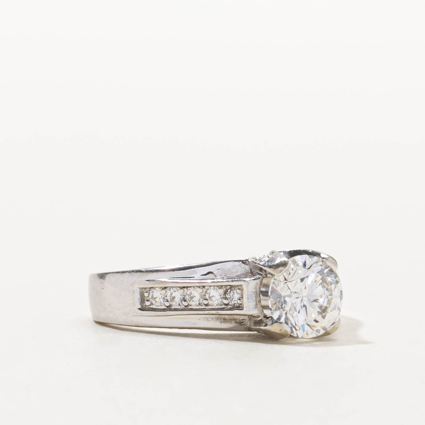 18k Diamond Cathedral Ring | 1.00ct SI2/I2 G/H, 0.10ctw | SZ 5