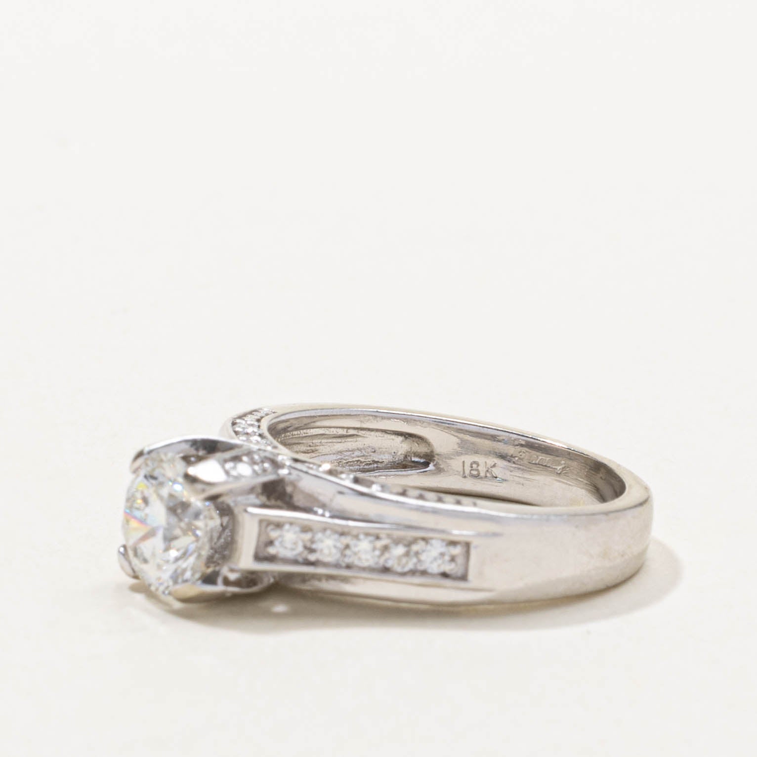 18k Diamond Cathedral Ring | 1.00ct SI2/I2 G/H, 0.10ctw | SZ 5
