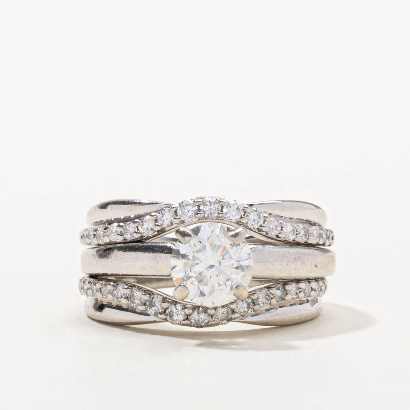 14k Multi-Row Diamond Split Ring | 1.65ctw | SZ 7