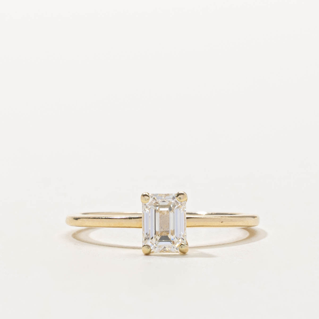 14k Solitaire Emerald-Cut Diamond Ring | 0.72ct VVS2 G | SZ 5.5