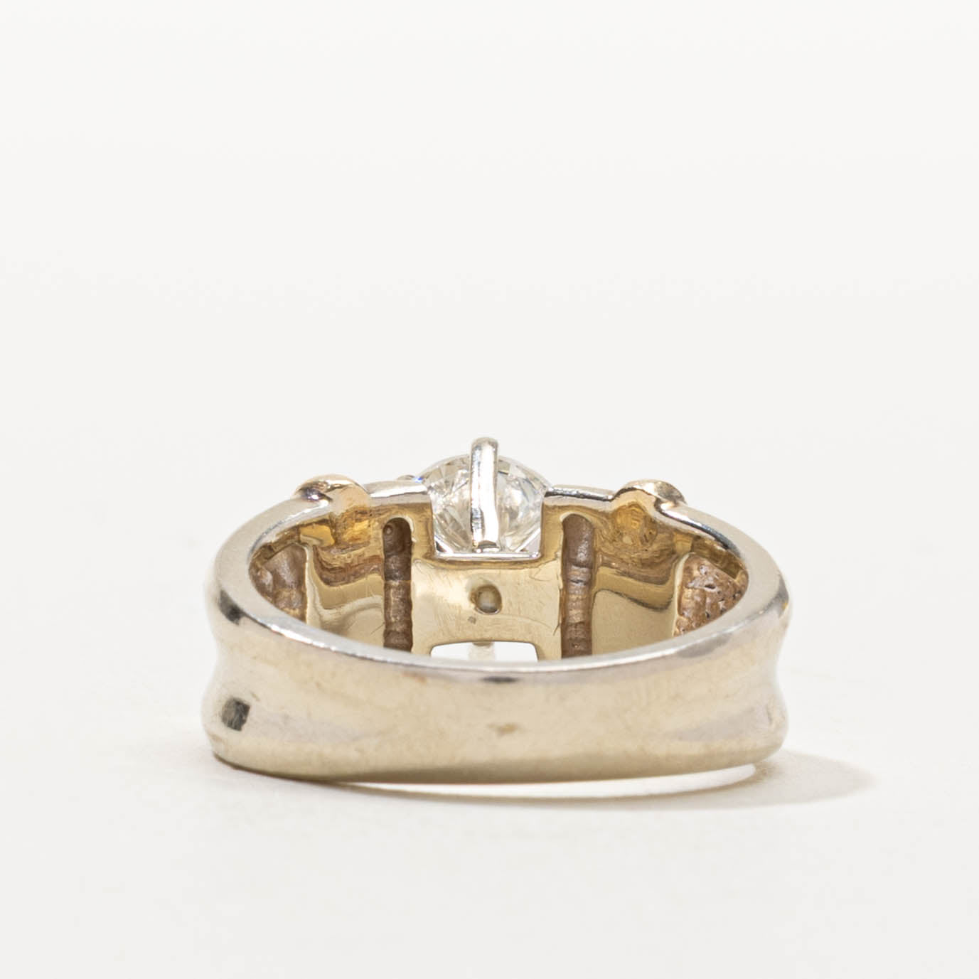 14k Two Tone Diamond Banded Ring | 1.12ct SI2/I1 I/J | SZ 5