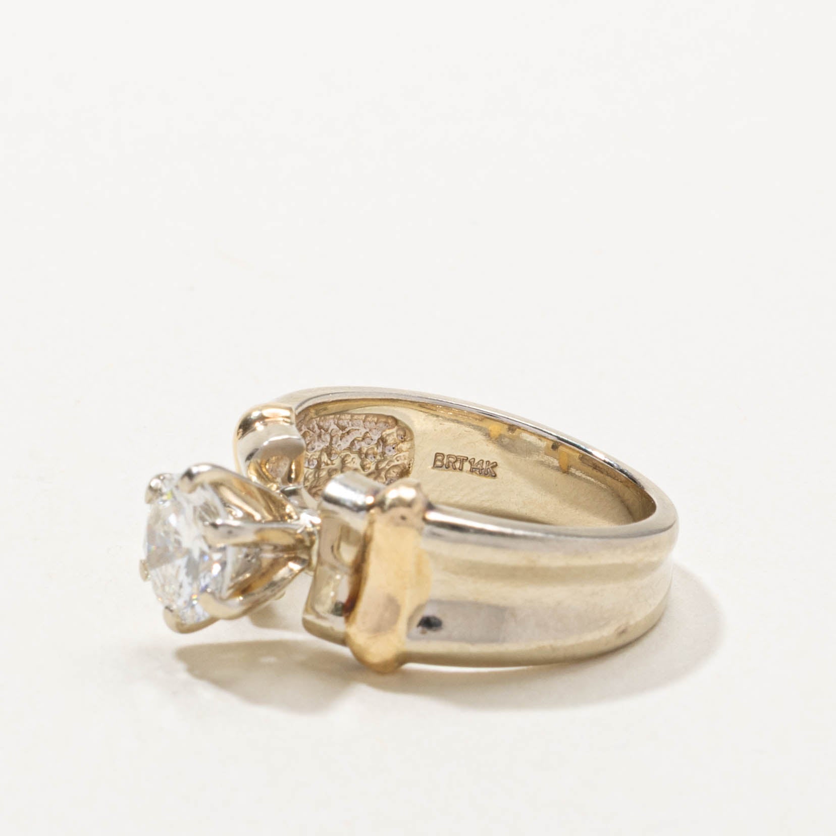14k Two Tone Diamond Banded Ring | 1.12ct SI2/I1 I/J | SZ 5