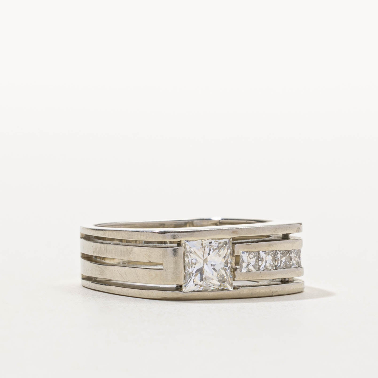19k Princess Cut Diamond Soft Square Abstract Ring | 2.20ctw | SZ 8.25