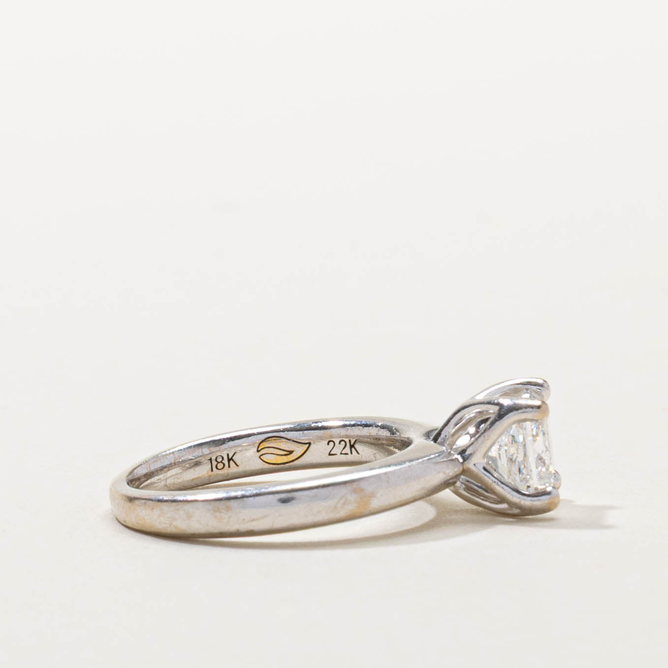 18k Princess Cut Diamond Engagement Ring | 1.00ct I1 E | SZ 3.5