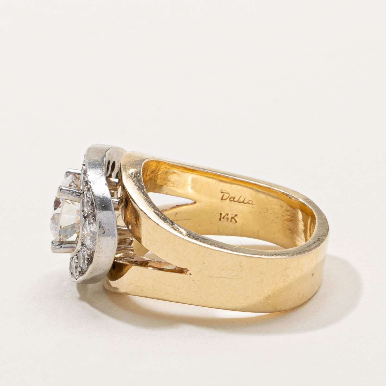 14k Diamond Eye Halo Ring | 1.84ctw | SZ 4.5
