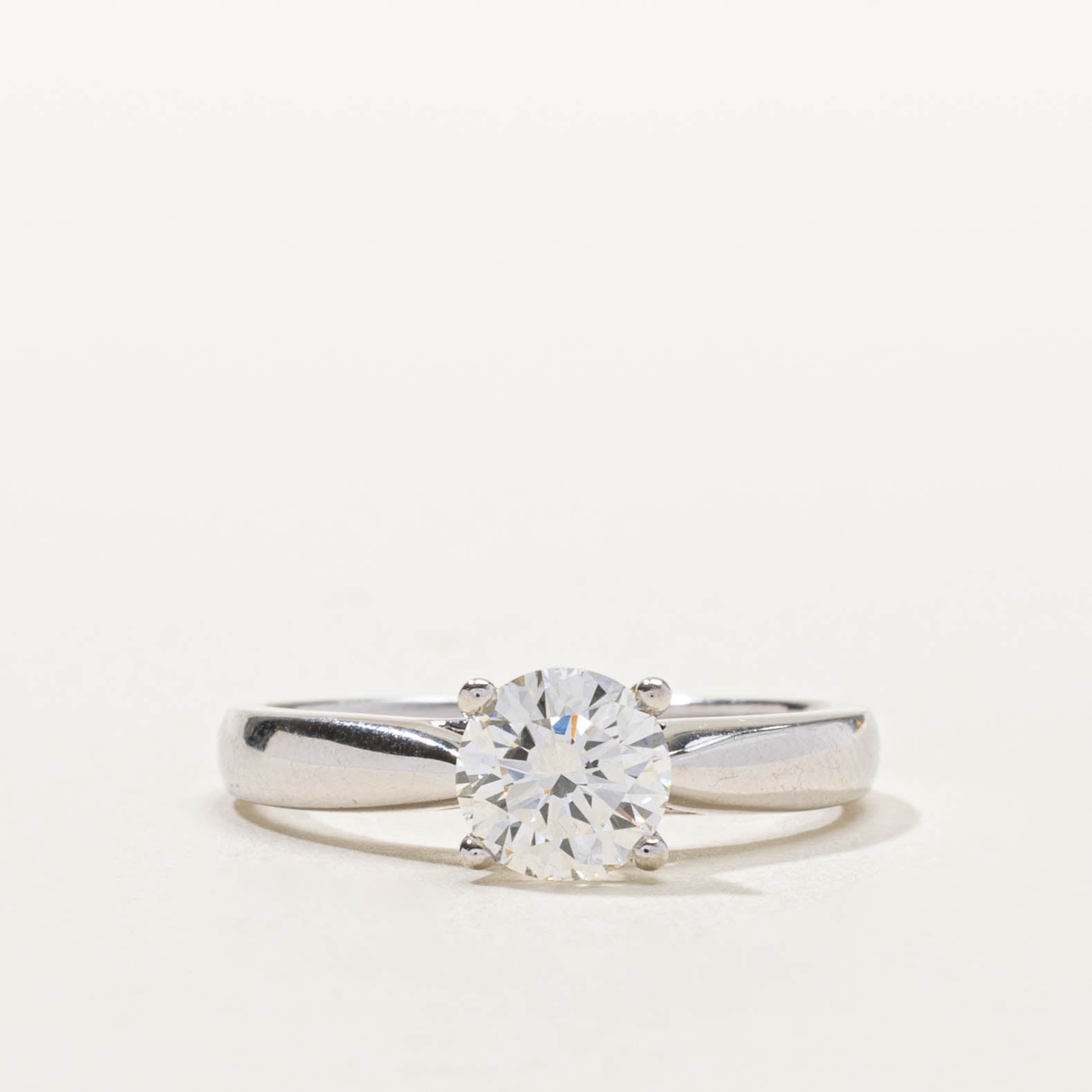 18k Solitaire Diamond Tapered Ring | 1.06ct VS2/SI1 H/I | SZ 7