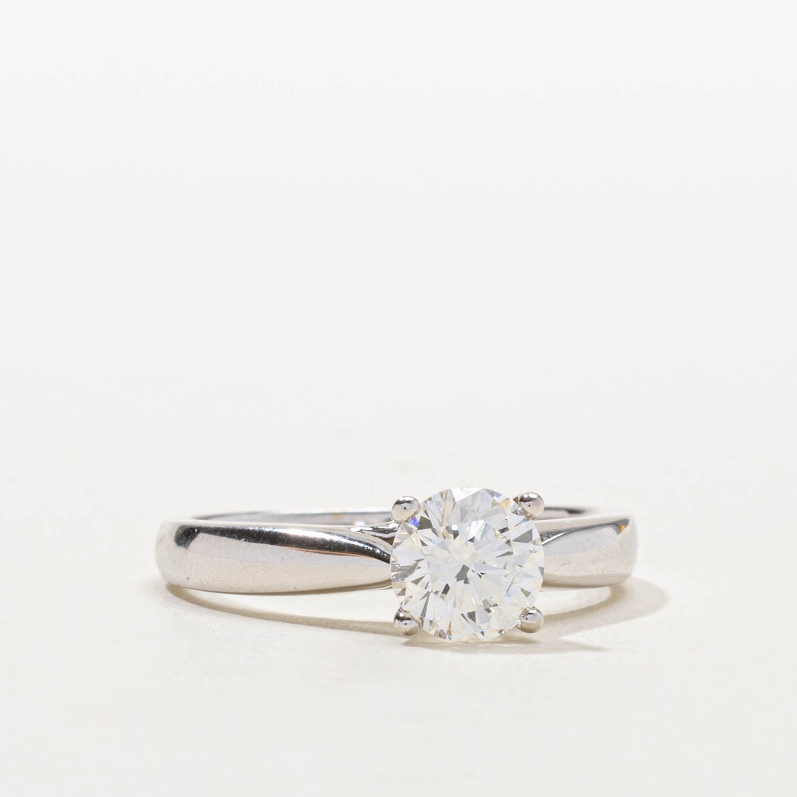 18k Solitaire Diamond Tapered Ring | 1.06ct VS2/SI1 H/I | SZ 7
