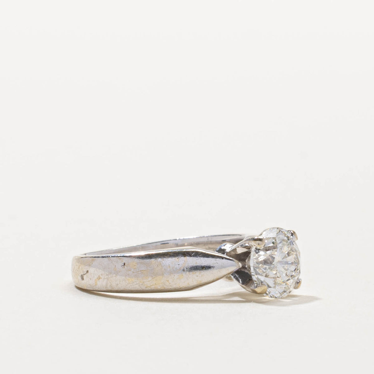 14k Solitaire Diamond Tapered Ring | 1.30ct I1/I2 I | SZ 5
