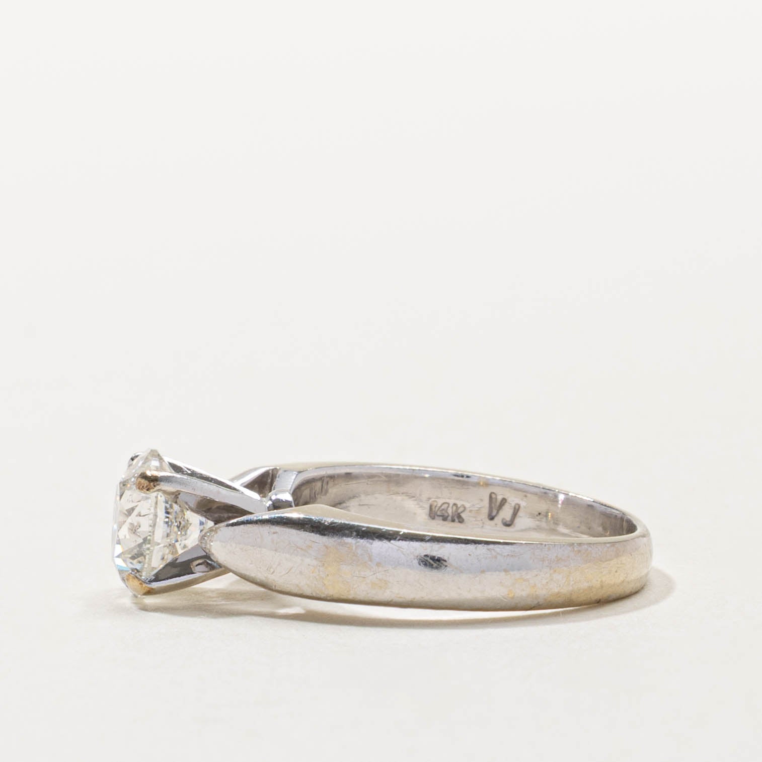 14k Solitaire Diamond Tapered Ring | 1.30ct I1/I2 I | SZ 5