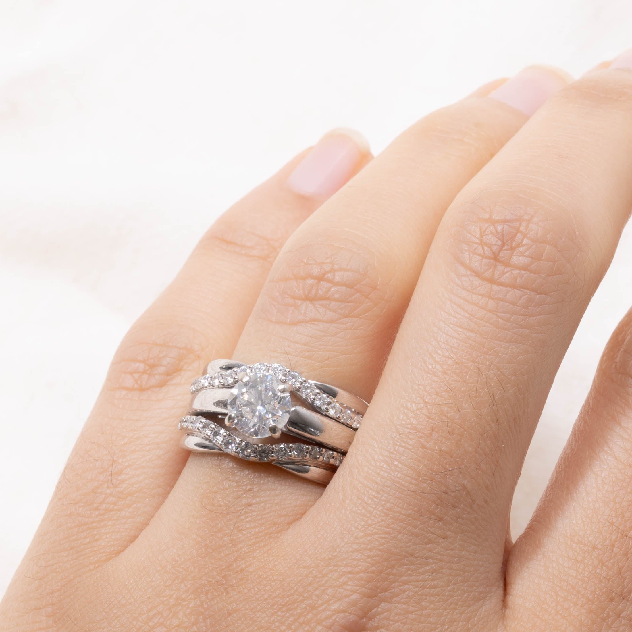 14k Multi-Row Diamond Split Ring | 1.65ctw | SZ 7