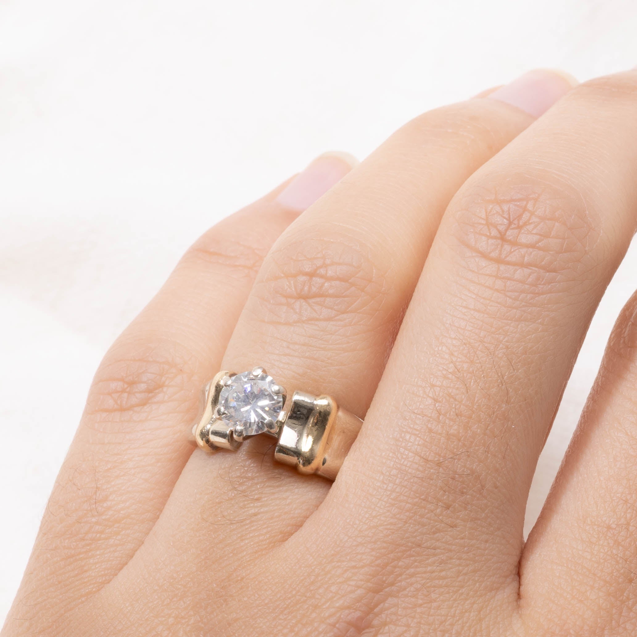 14k Two Tone Diamond Banded Ring | 1.12ct SI2/I1 I/J | SZ 5