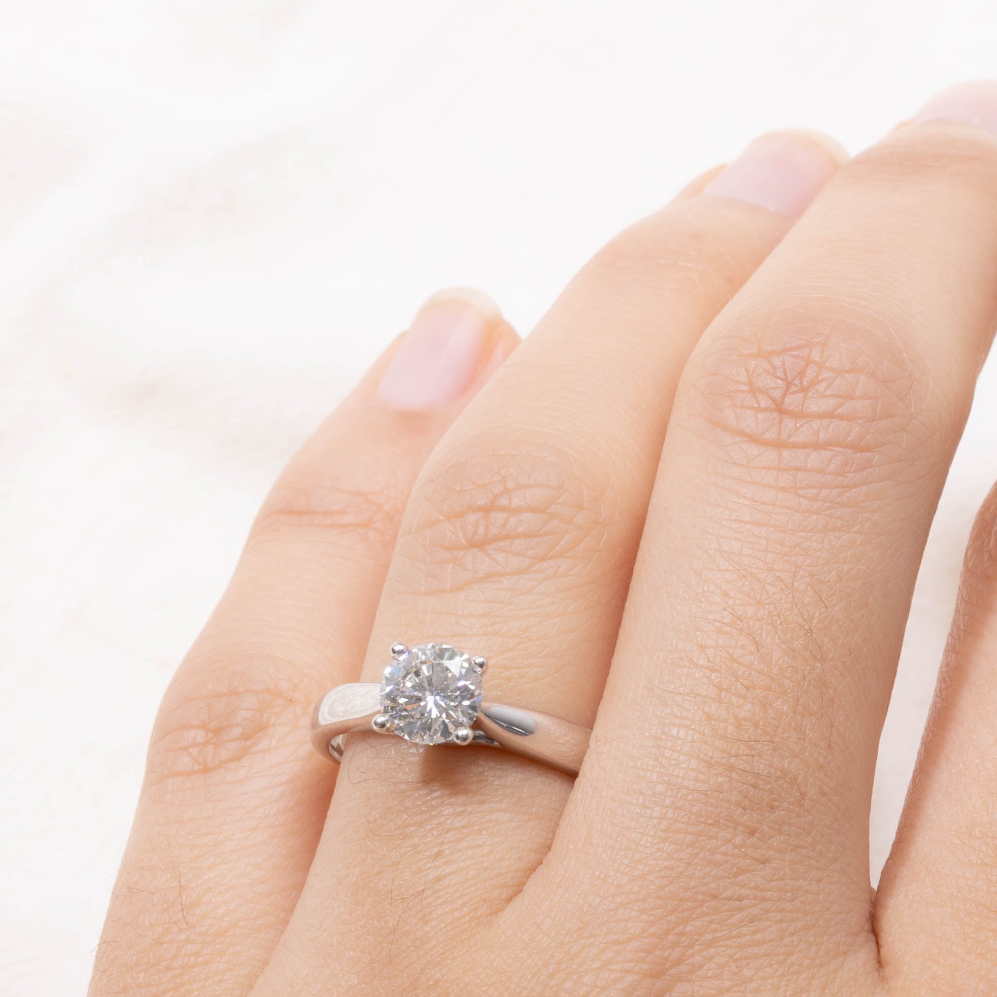 18k Solitaire Diamond Tapered Ring | 1.06ct VS2/SI1 H/I | SZ 7