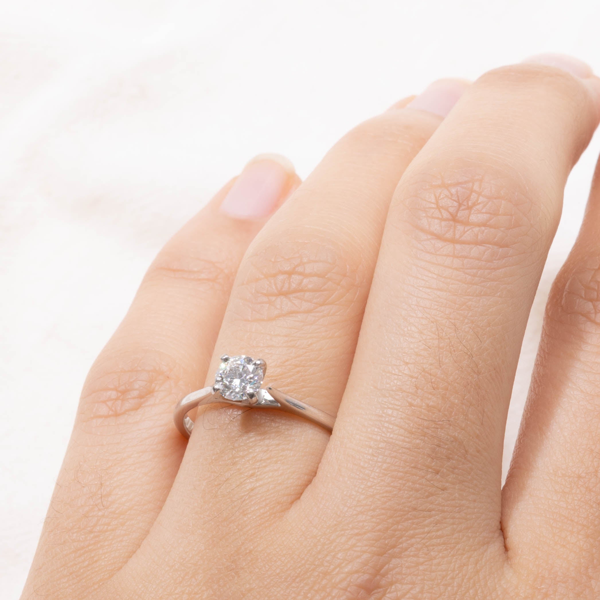 GIA Solitaire Diamond Engagement Ring | 0.53ct VS1, F | SZ 7.25