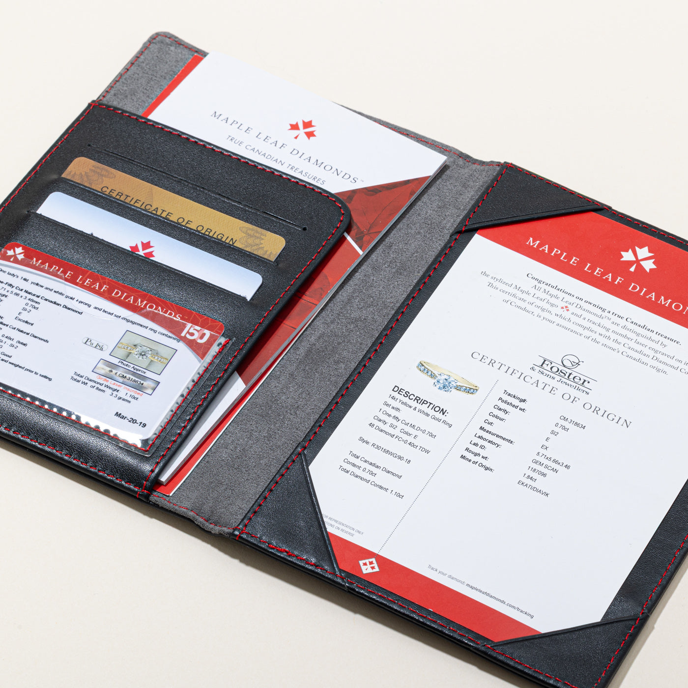 Canadian Diamond Cathedral Engagement Ring | 0.70ct SI2 E Ex, 0.40ctw | SZ 7.75