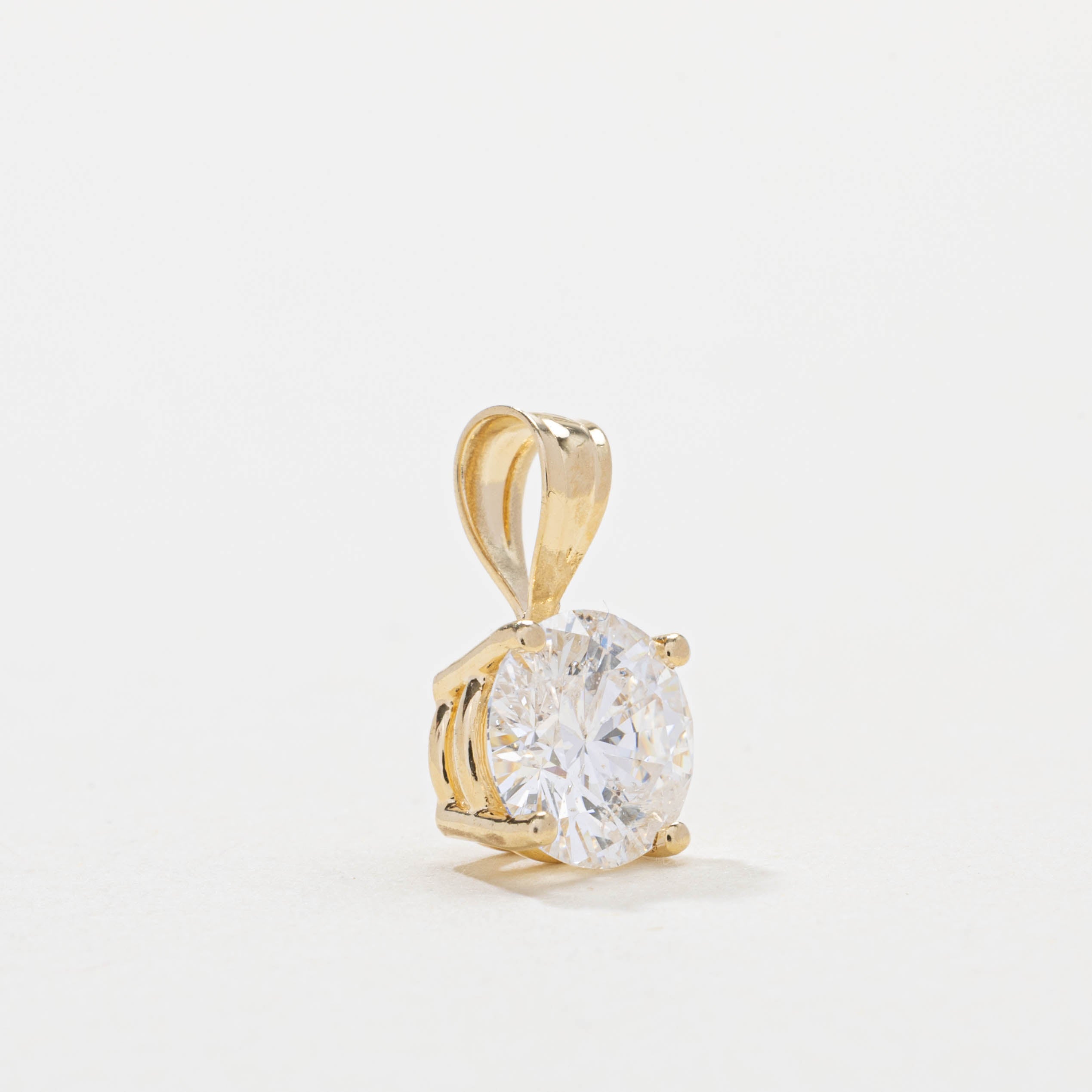 14K Solitaire Diamond Pendant | 1.22ct I2 H