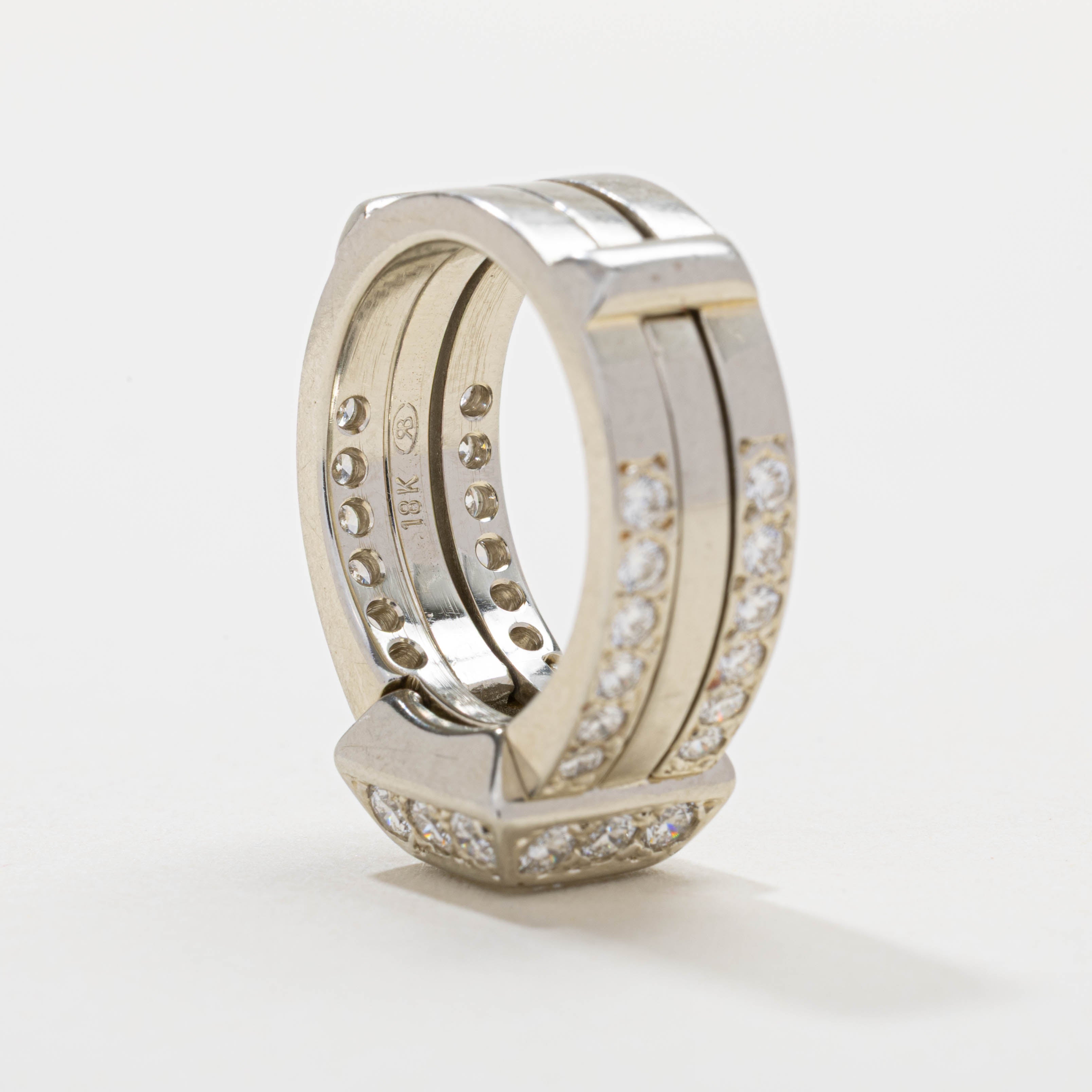 Alliance en diamant taille princesse certifiée GIA | 1,0 ct VS1 D, 1,14 ct au total | Taille 5,0