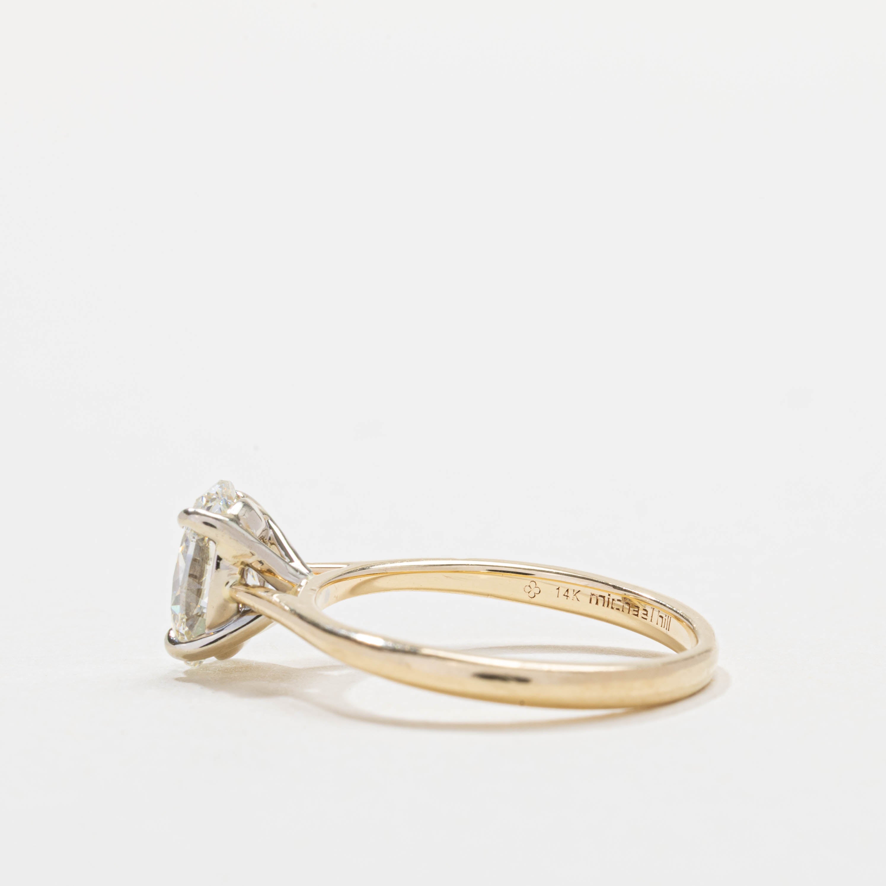 Bague solitaire diamant ovale IGI | 1,02 ct SI2 J | Taille 5,0