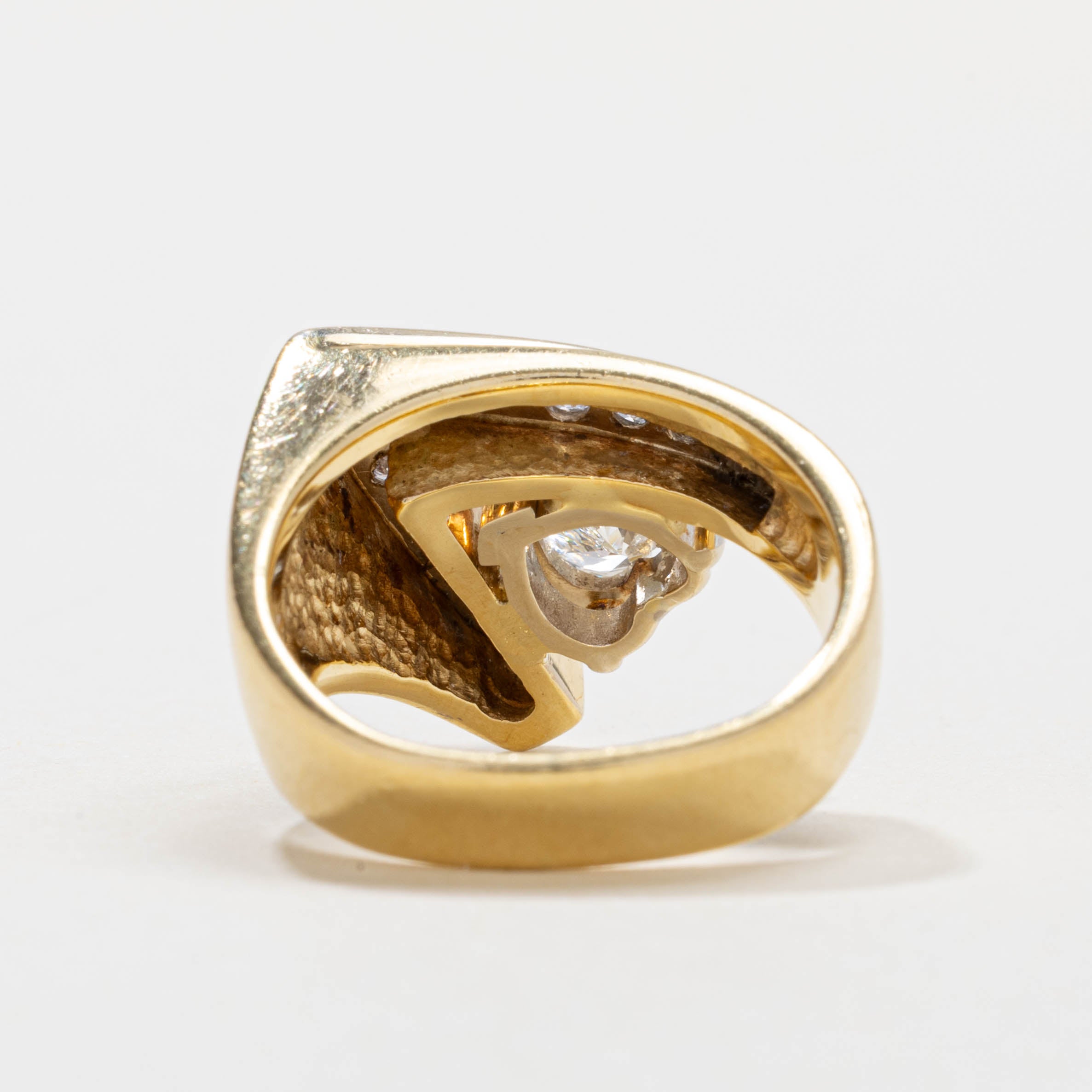 GIA Heart Cut Diamond Geometric Ring | 0.80ct VS1 G, 0.42ctw | SZ 4.5