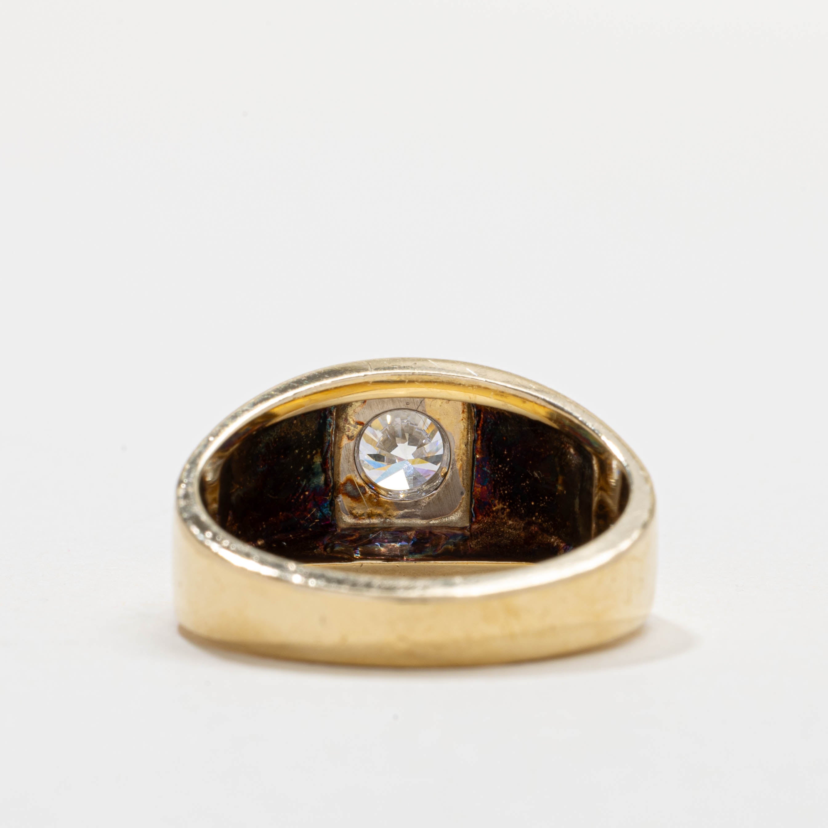 Bague solitaire en or 18 carats avec diamant rainuré | 1,0 ct VS1 H | Taille 9,5