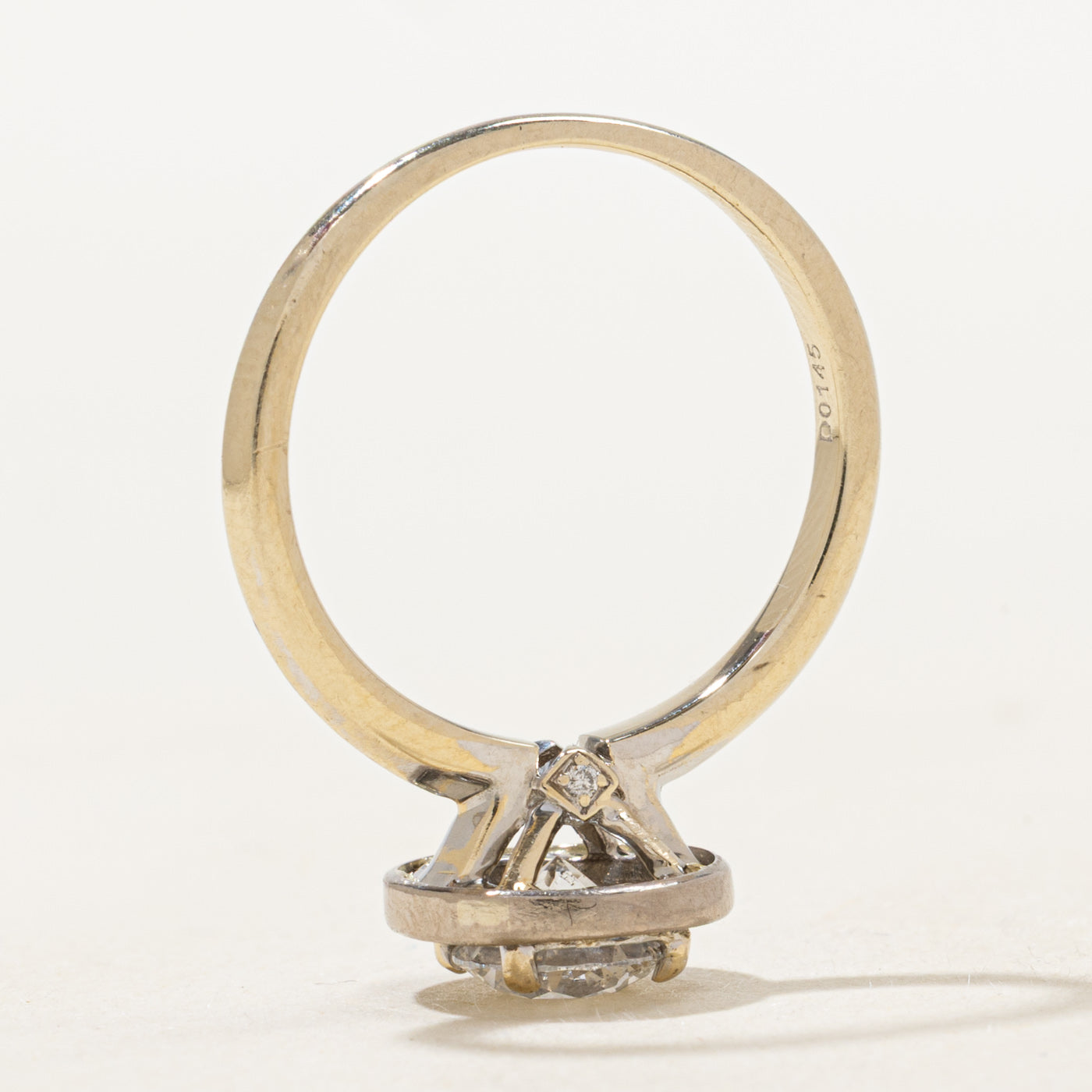 GIA Diamond Halo Engagement Ring | 0.80ct SI1 F Ex, 0.22ctw | SZ 5.25