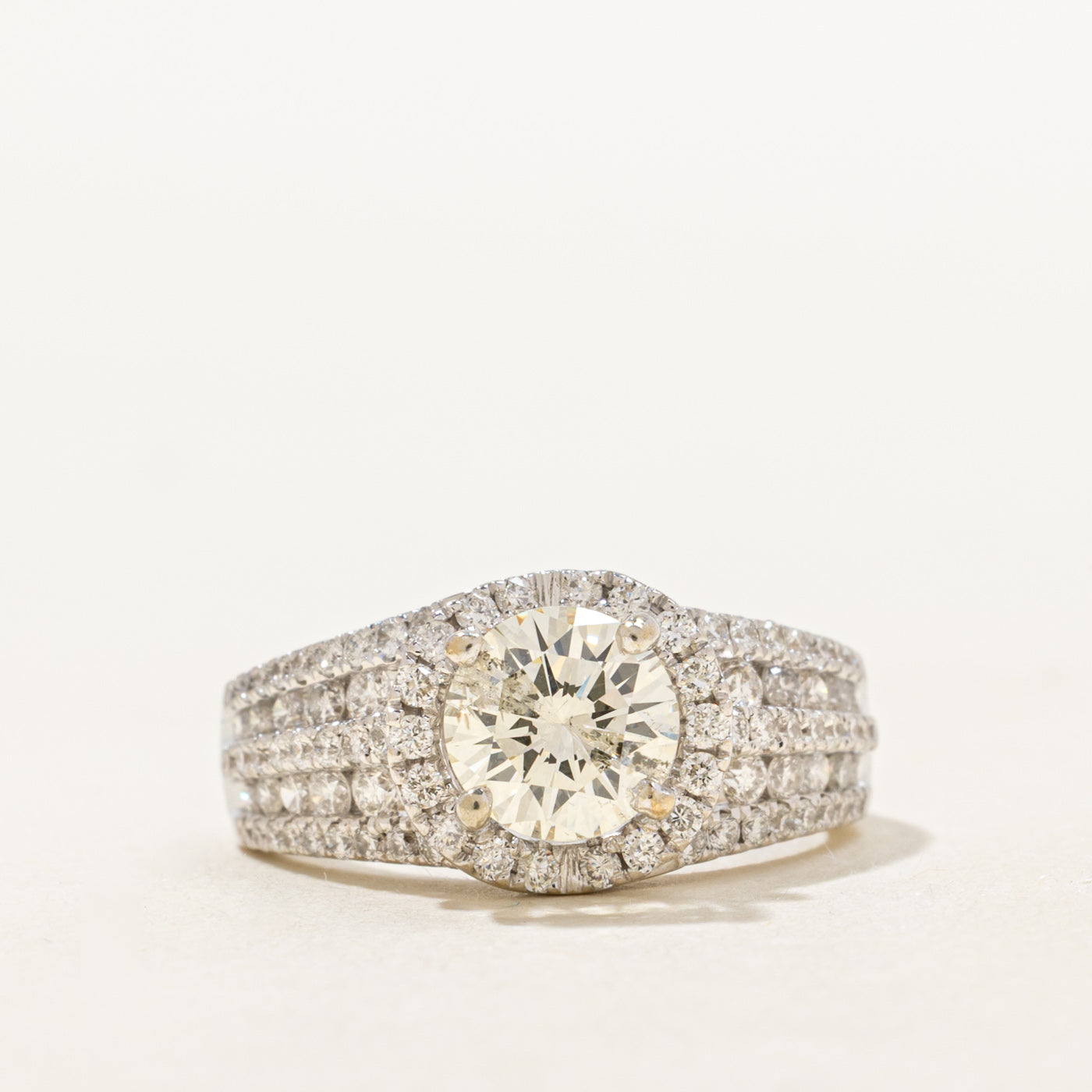 Diamond Halo Engagement Ring | 1.12 I2 M/N, 1.00ctw | SZ 5