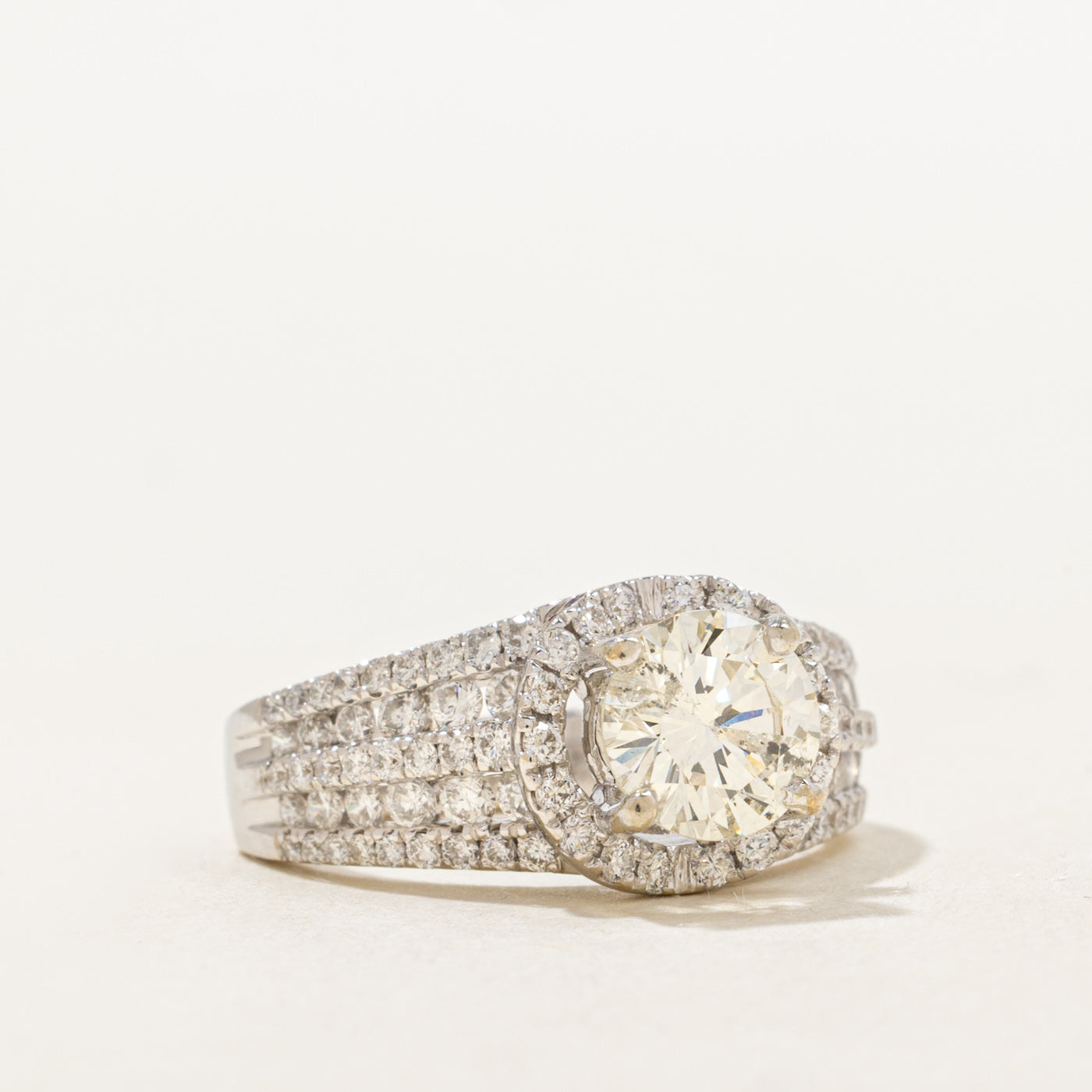 Diamond Halo Engagement Ring | 1.12 I2 M/N, 1.00ctw | SZ 5