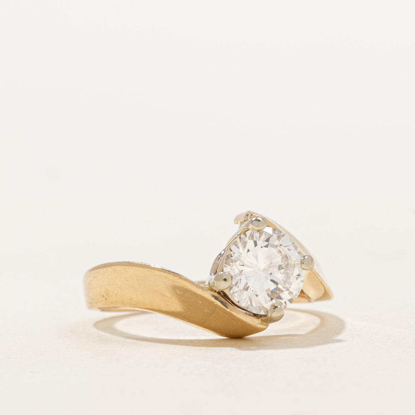 Diamond Bypass Engagement Ring | 0.93ct VS1 G | SZ 5.25