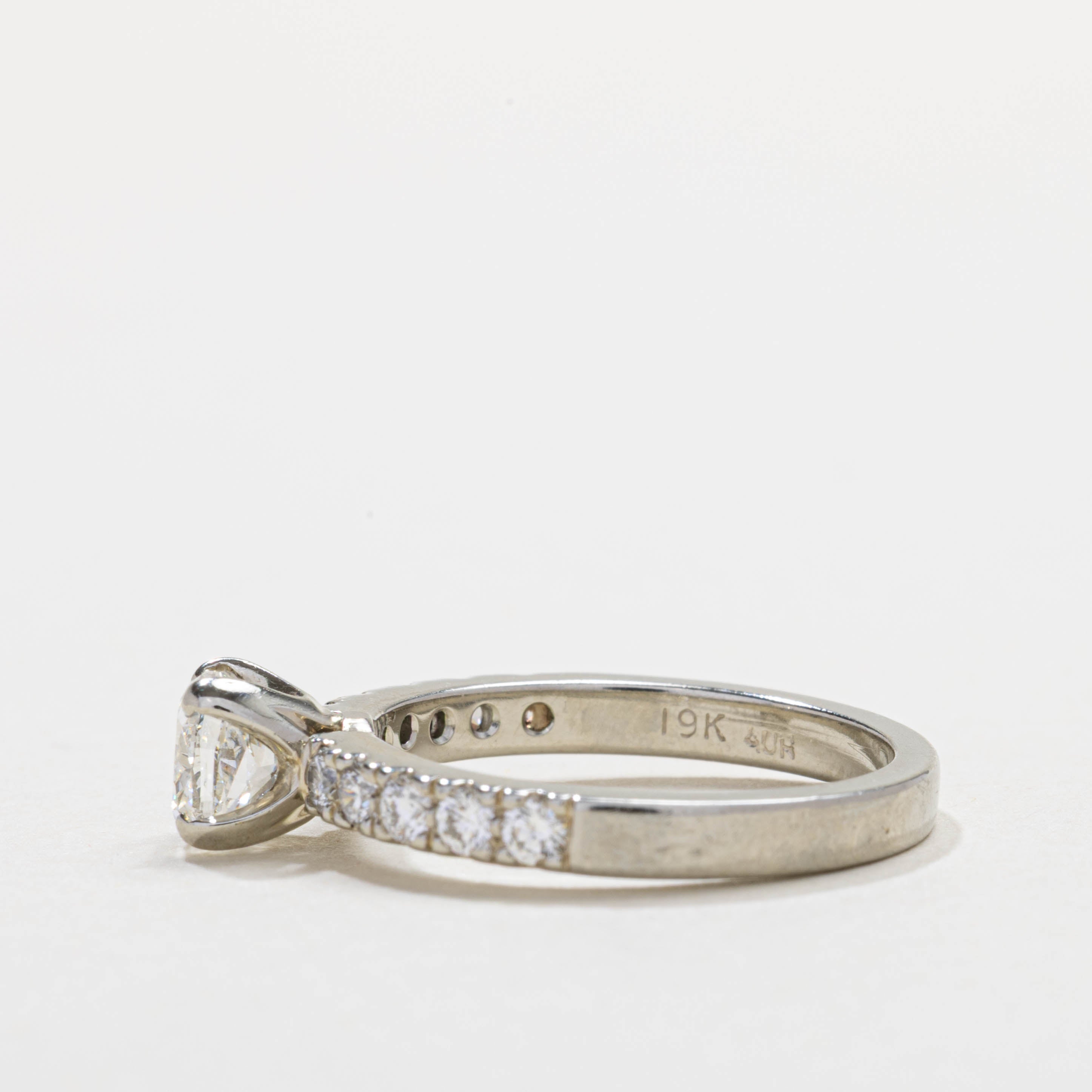 19K White Gold Diamond Wedding Ring Set | 1.0ct VS2 G/H, 0.74ctw | SZ 7.0