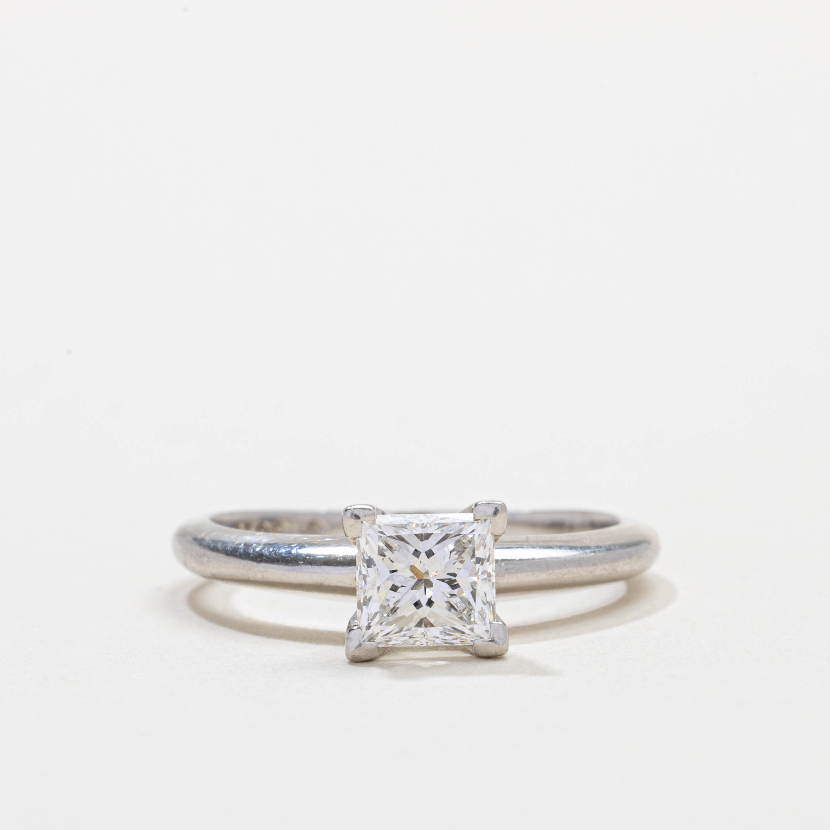 GIA Solitaire Princess Cut Diamond Ring | 0.90ct IF F | SZ 6.0