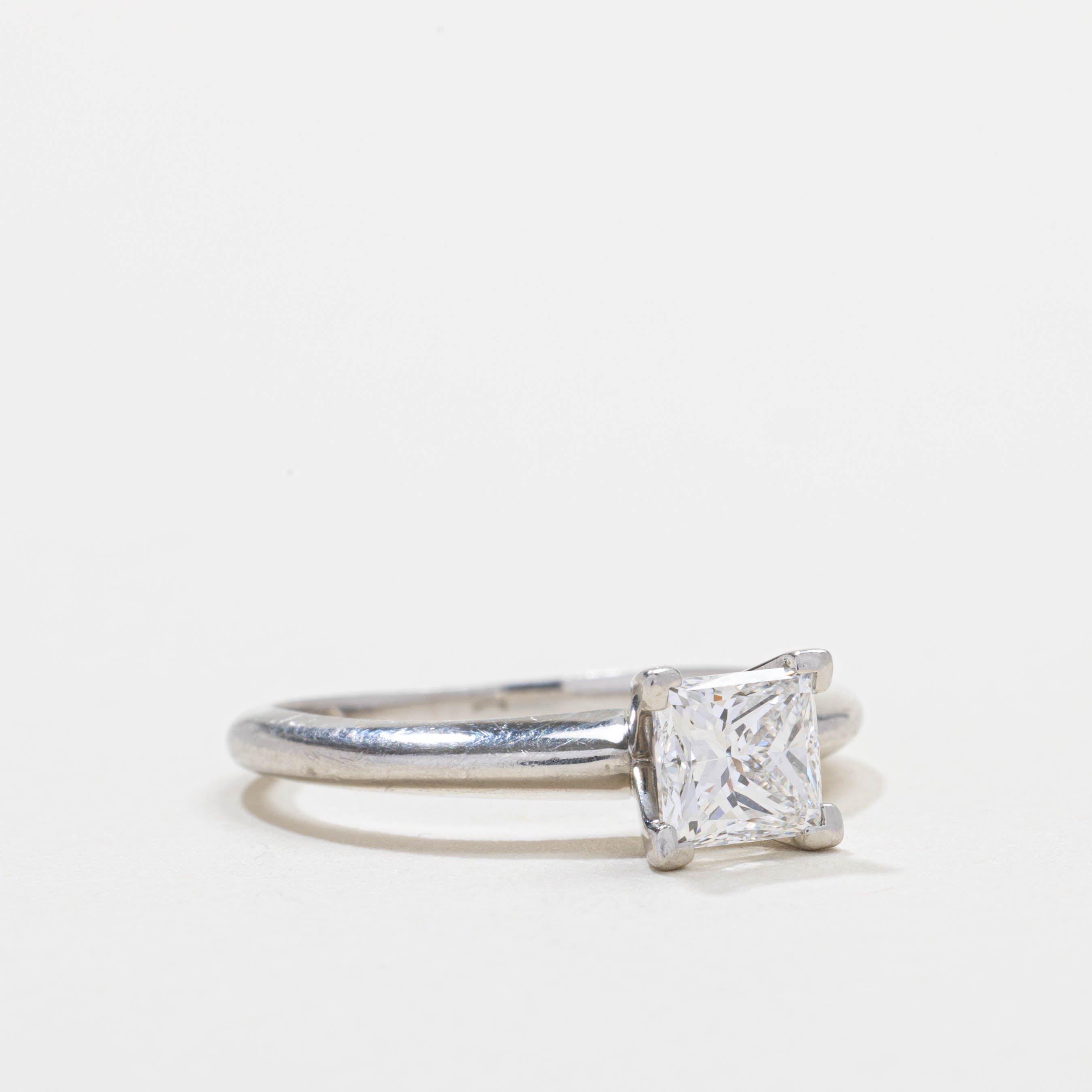 GIA Solitaire Princess Cut Diamond Ring | 0.90ct IF F | SZ 6.0