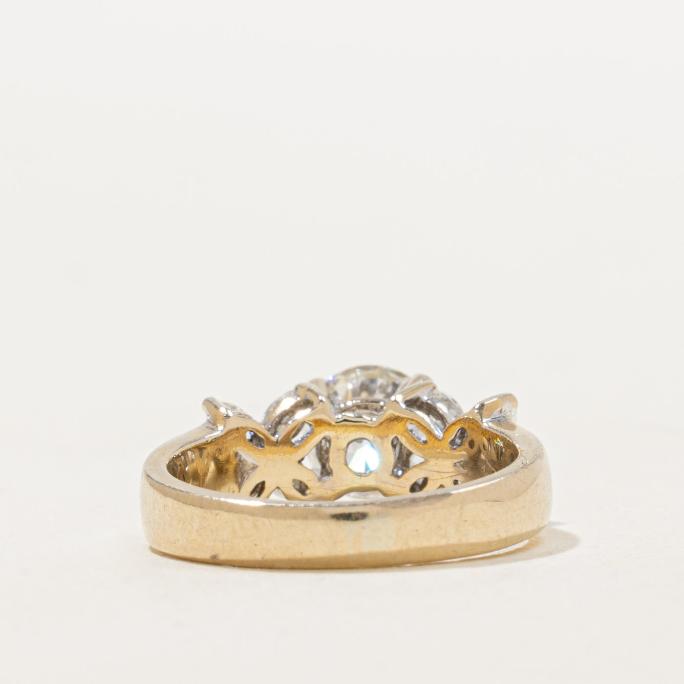 Diamond Floral Accented Engagement Ring | 0.88ctSI2 H, 0.64ctw | SZ 3.5