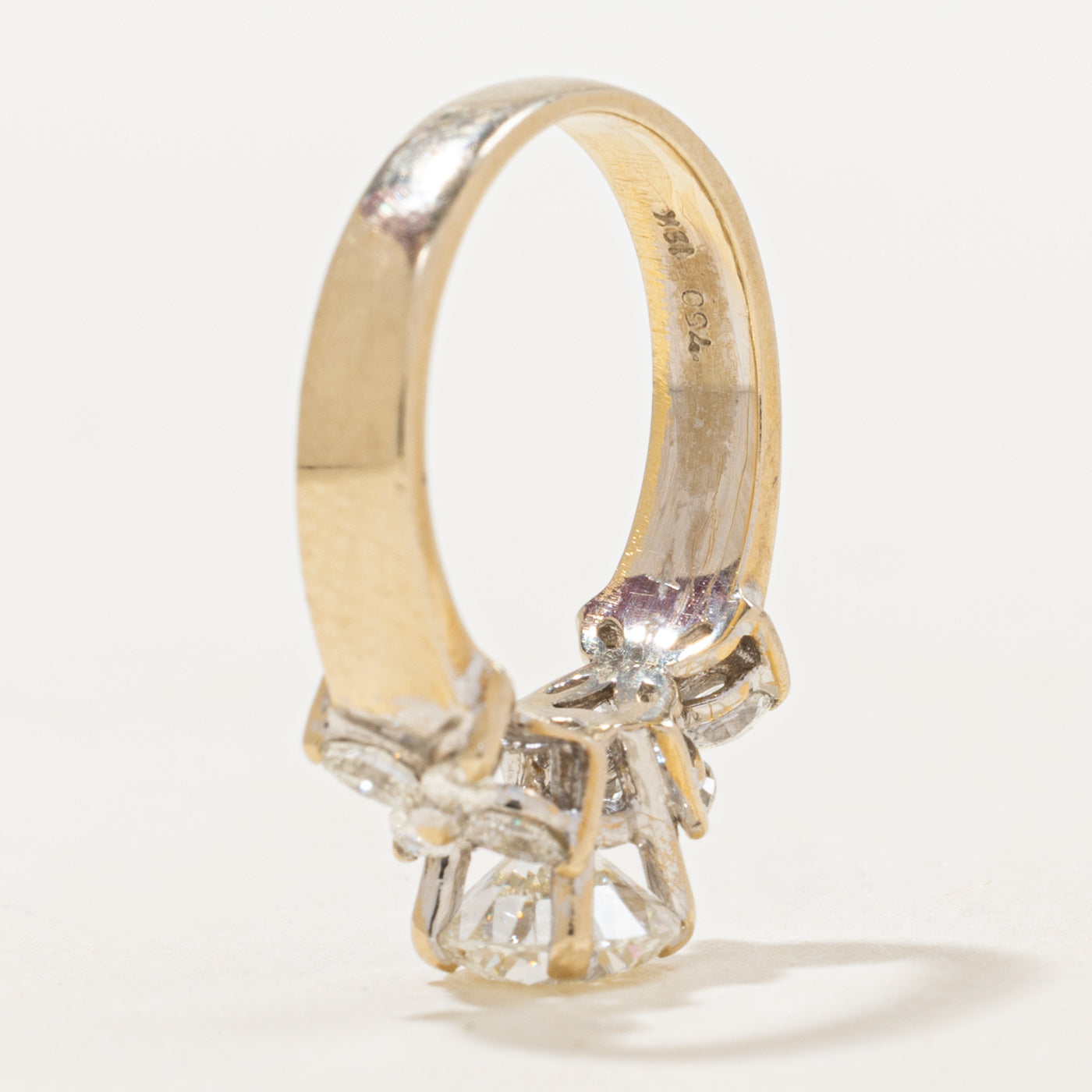 Diamond Floral Accented Engagement Ring | 0.88ctSI2 H, 0.64ctw | SZ 3.5