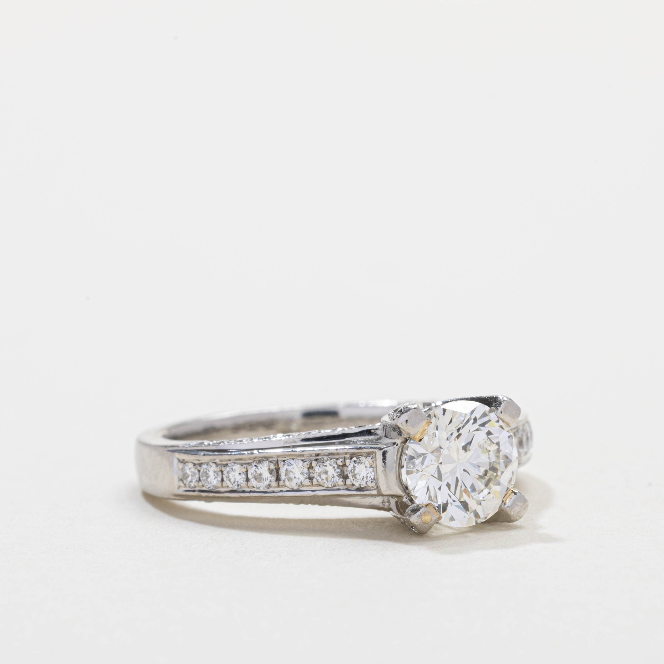 GIA Diamond Accented Engagement Ring | 1.03ct VS2 I, 0.72ctw | SZ 6.0