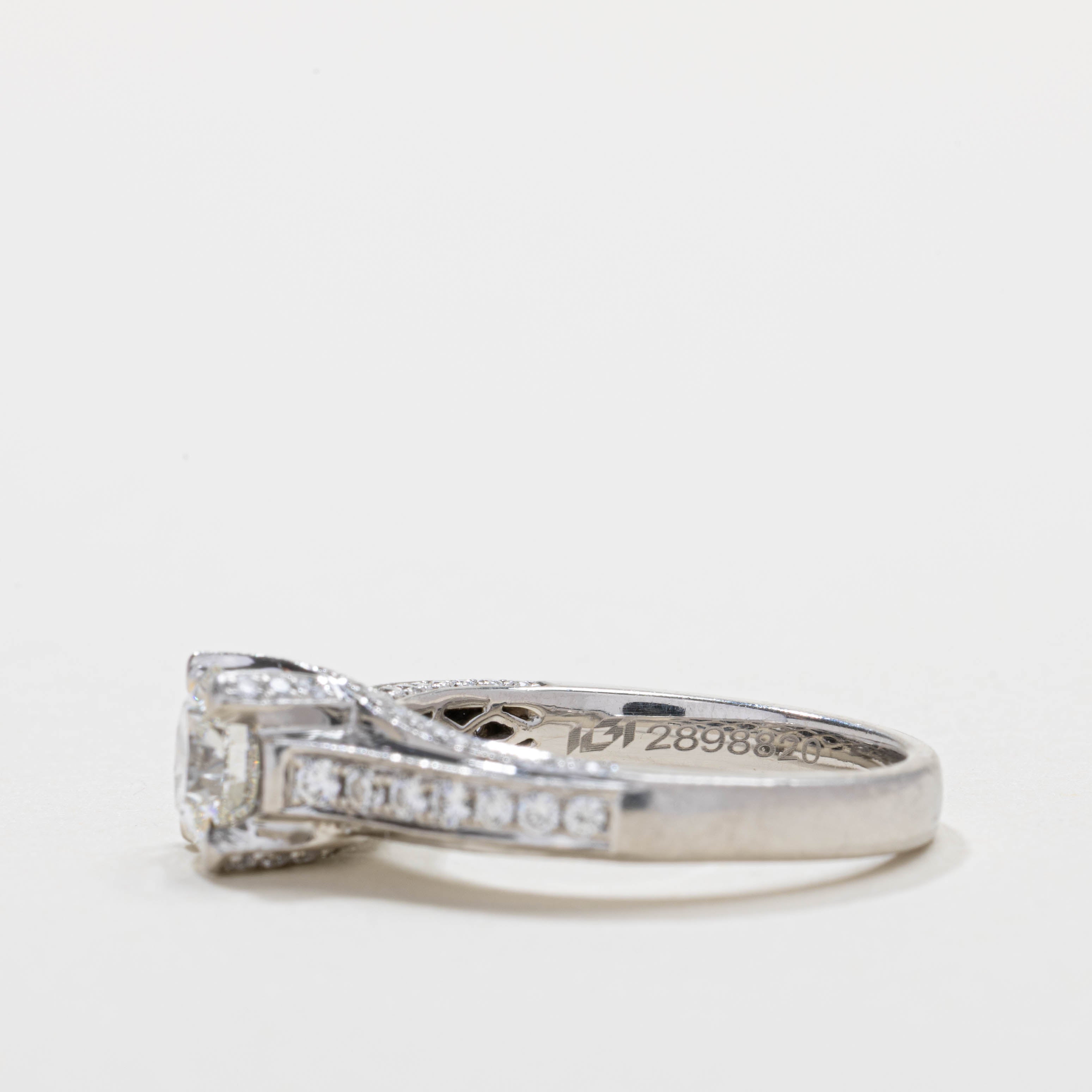 GIA Diamond Accented Engagement Ring | 1.03ct VS2 I, 0.72ctw | SZ 6.0