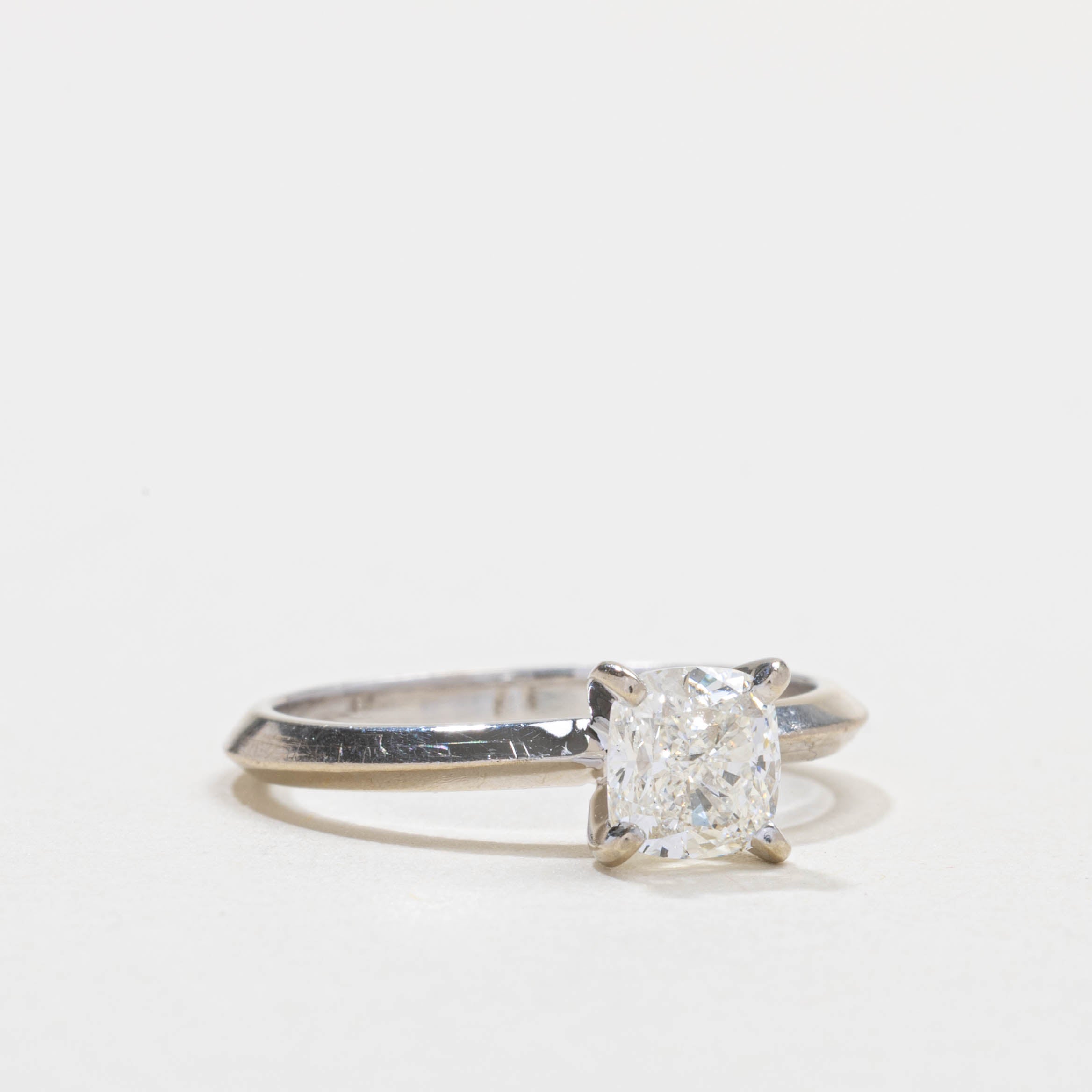 GIA Solitaire Cushion Cut Diamond Ring | 0.80ct VS2 I | SZ 5.0