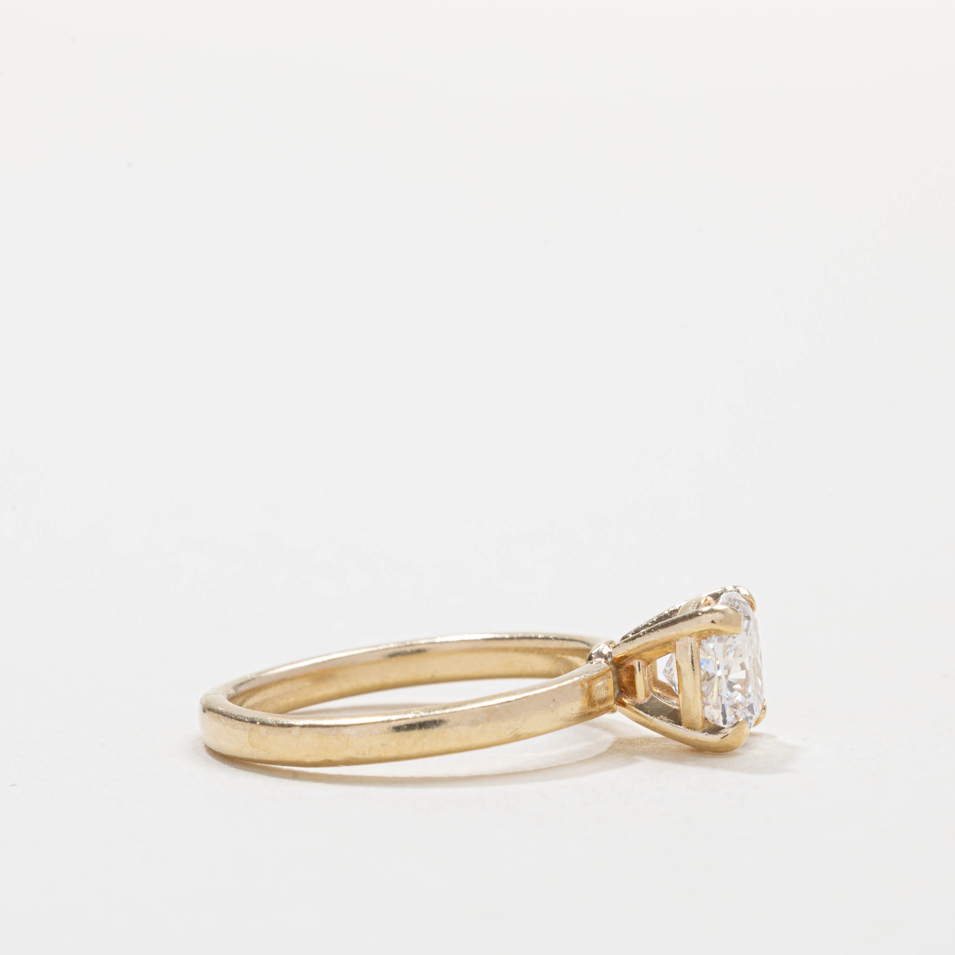 GIA Cushion Cut Solitaire Diamond Ring | 1.08ct VS2 F | SZ 4.5