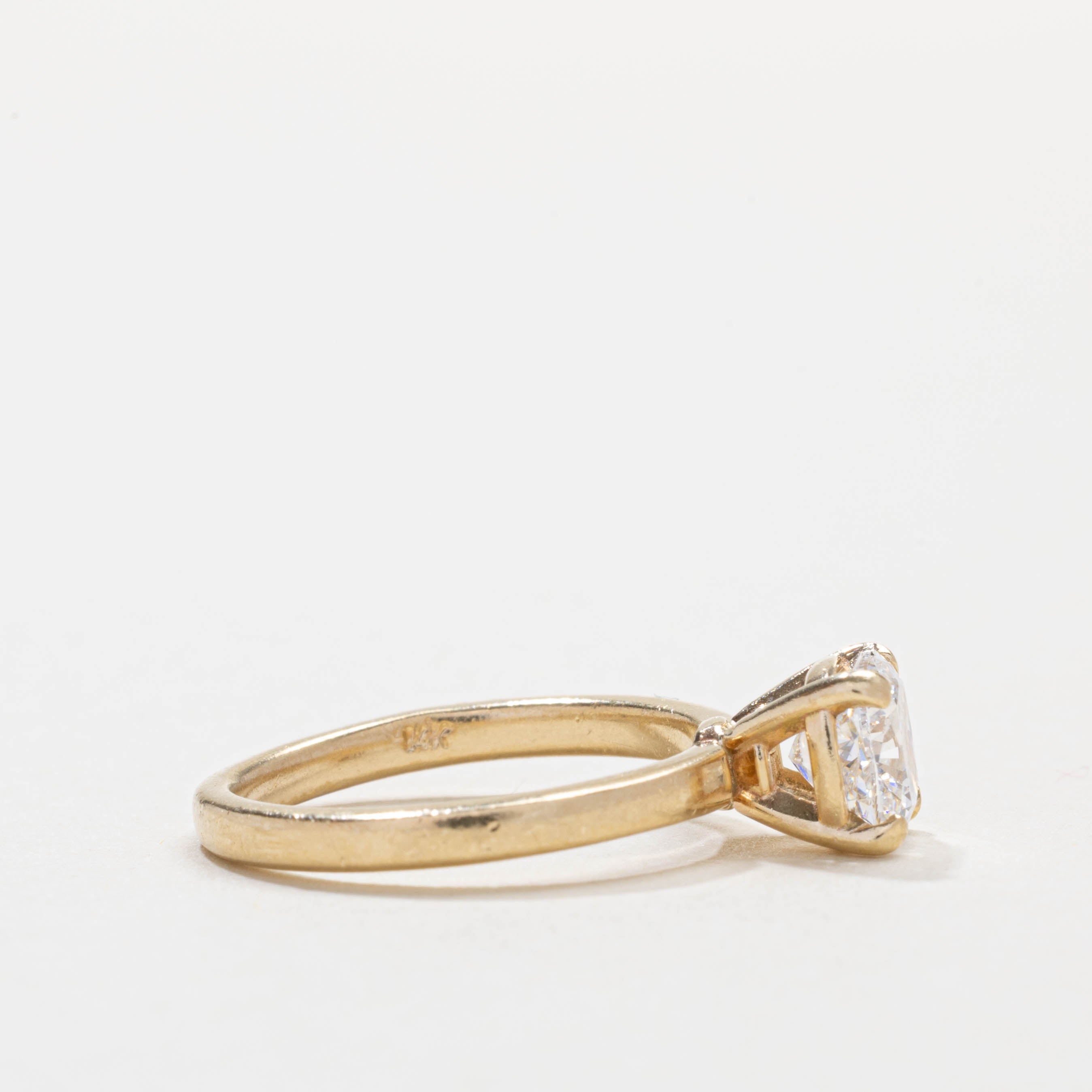 GIA Cushion Cut Solitaire Diamond Ring | 1.08ct VS2 F | SZ 4.5