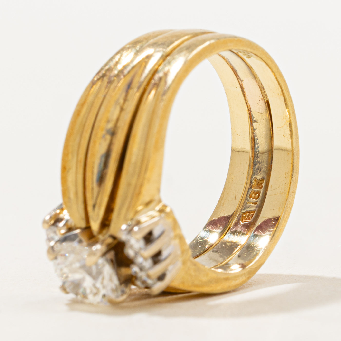 Diamond Soldered Wedding Ring Set | 0.82ctw | SZ 5.25