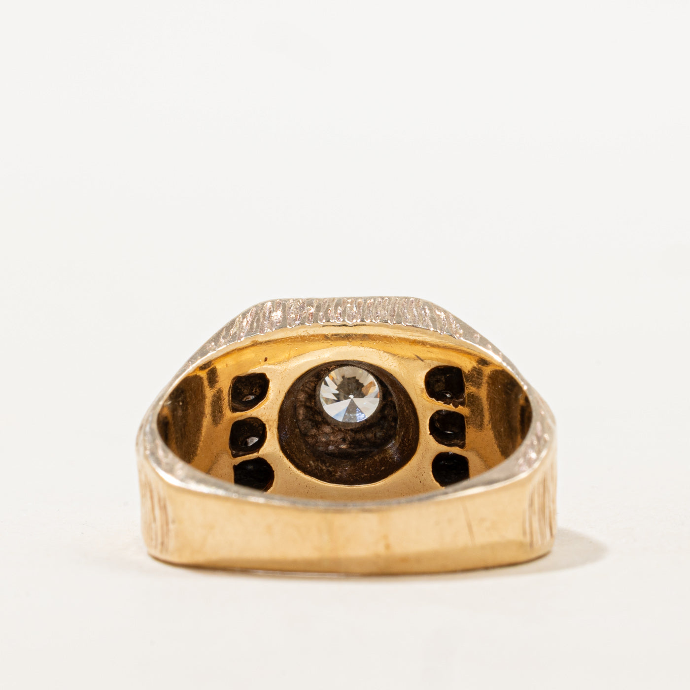 Diamond Textured Chunky Ring | 0.83ctw | SZ 10