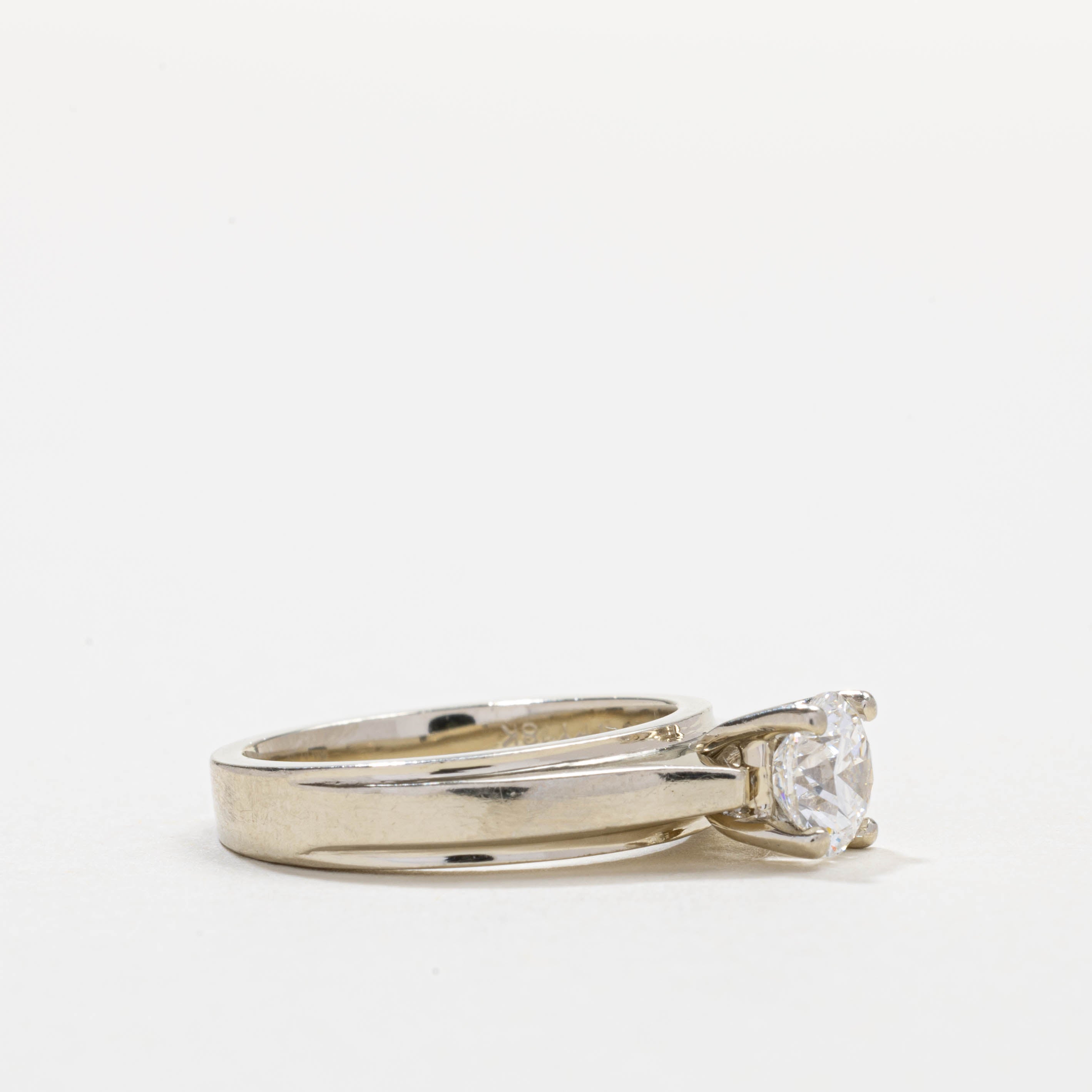 Bague solitaire en or 18 carats sertie d'un diamant rainuré | 0,76 ct VS2 G/H | Taille 5,0