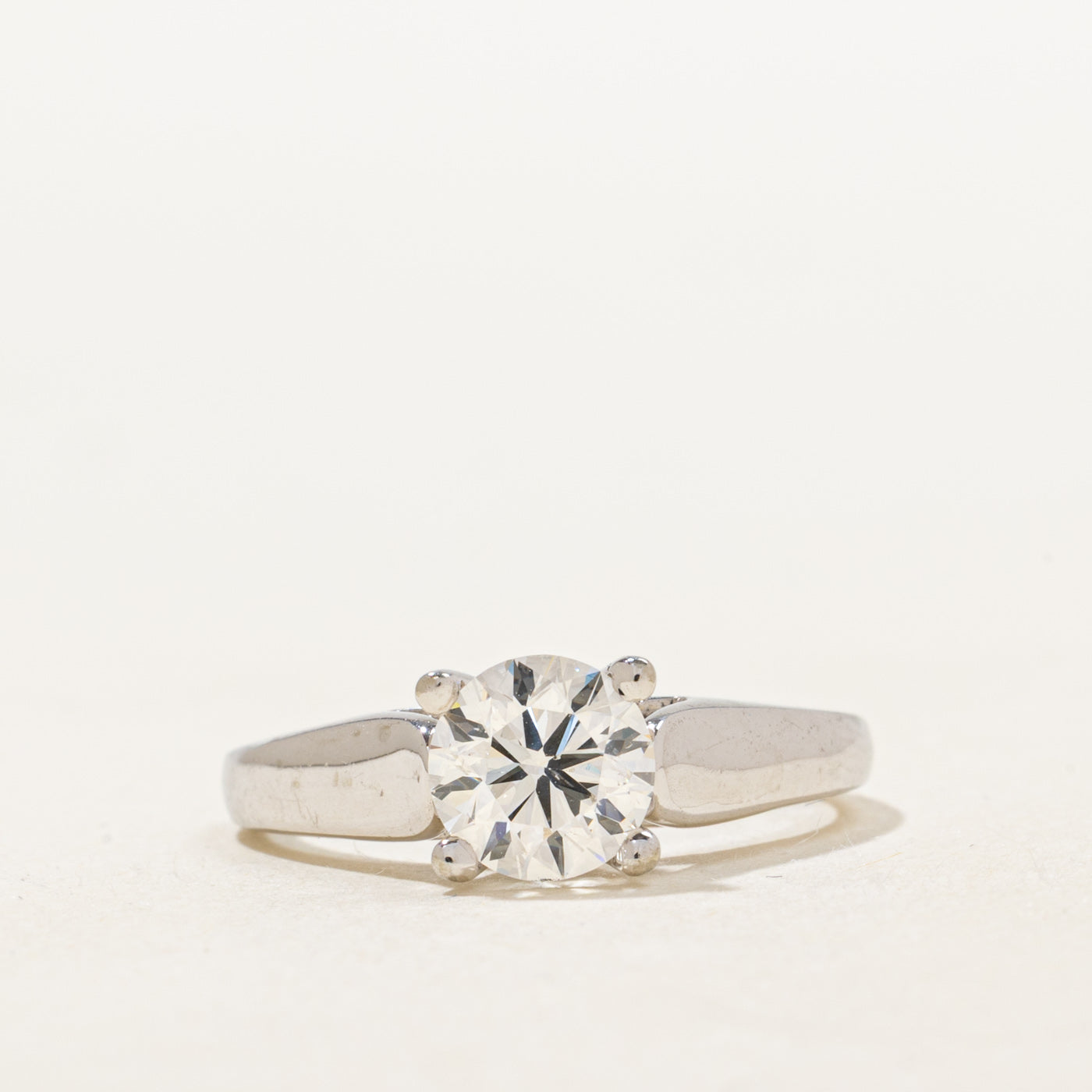 Solitaire Cathedral Diamond Engagement Ring | 1.01ct SI1 F | SZ 5.5