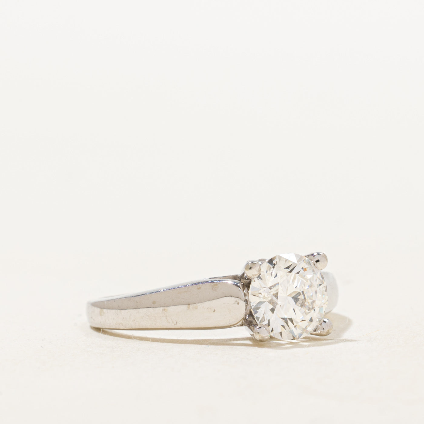 Solitaire Cathedral Diamond Engagement Ring | 1.01ct SI1 F | SZ 5.5