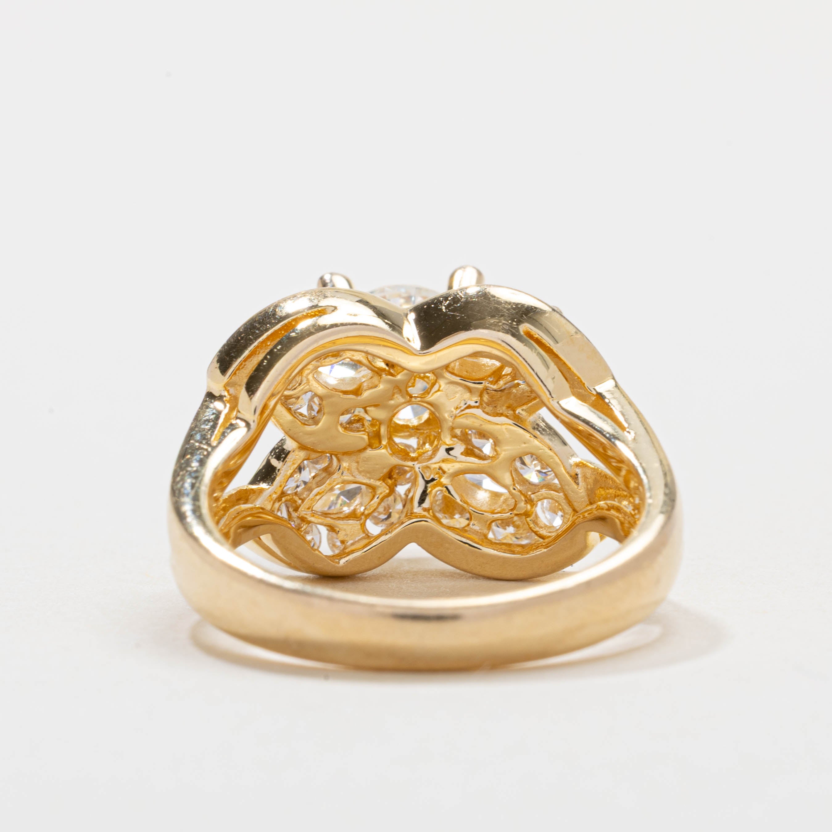 18K Diamond Floral Accented Ring | 1.17ct VS1/VS2 G/H, 0.96ctw | SZ 6.25