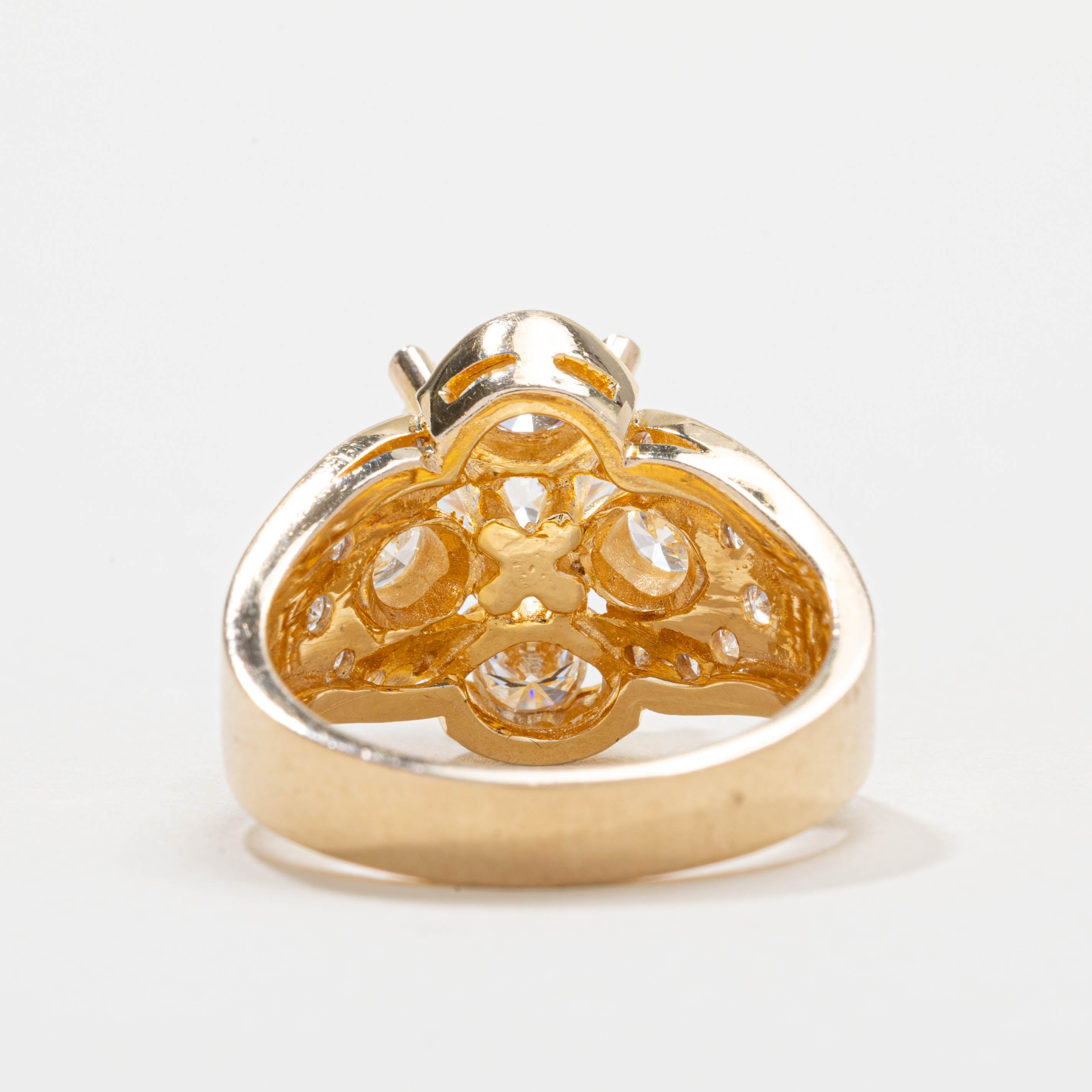 18K Diamond Floral Accented Cocktail Ring | 2.18ct VVS1 E/F, 1.30ctw | SZ 7.0