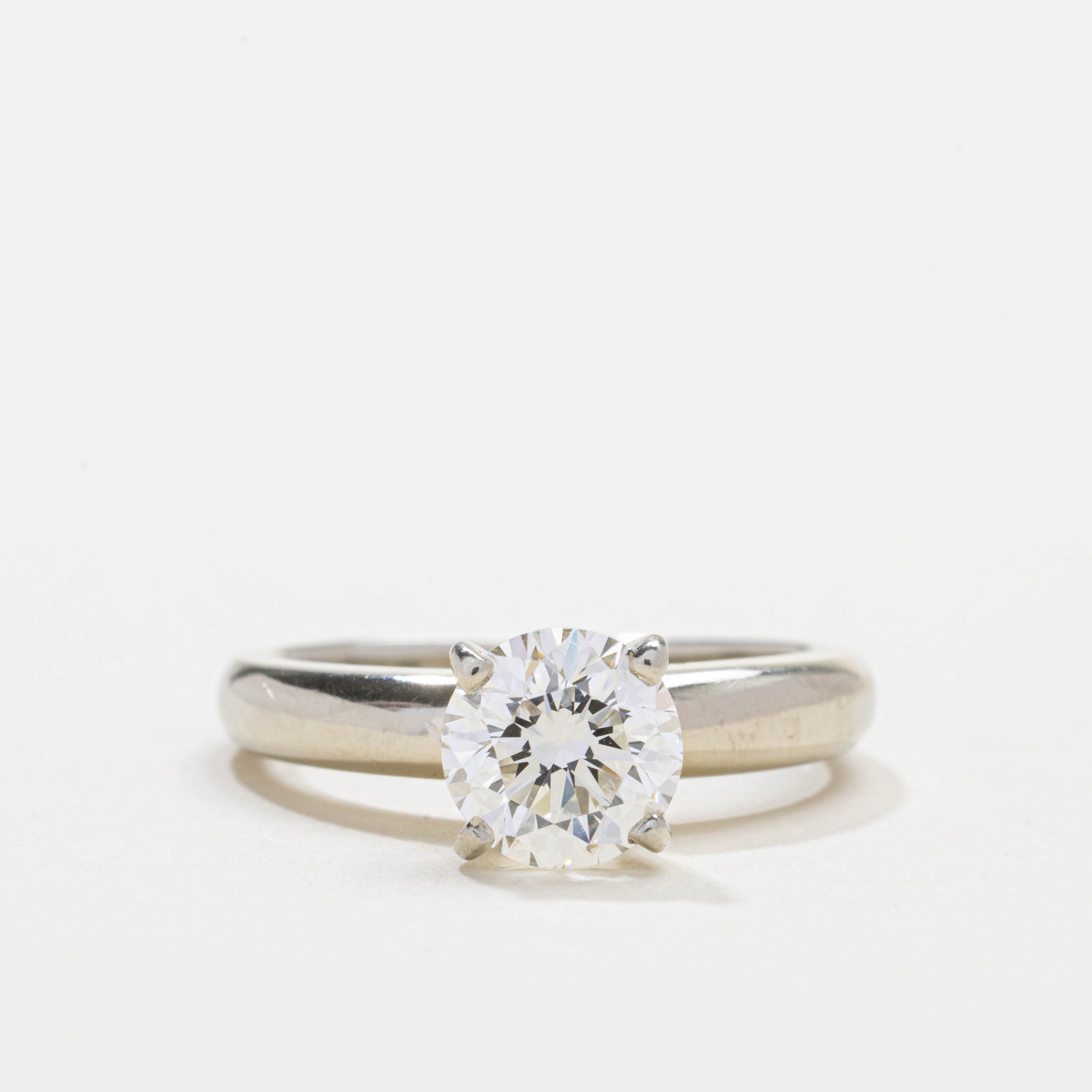 19K White Gold Solitaire Diamond Ring | 1.19ct VS1 I/J | SZ 5.5