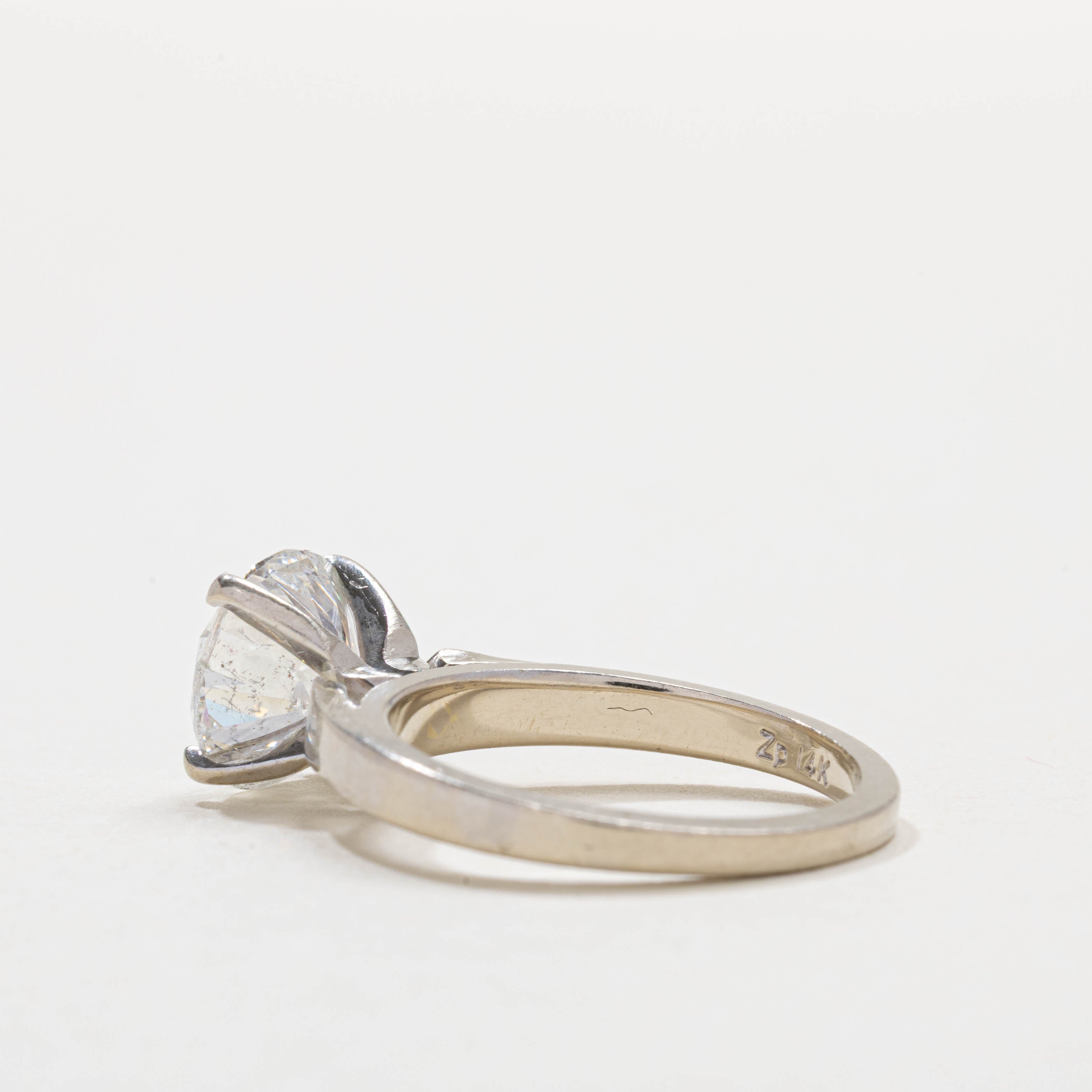 Bague de fiançailles solitaire en or 14 carats avec diamant | 2,83 ct I2 K/L | Taille 6,25