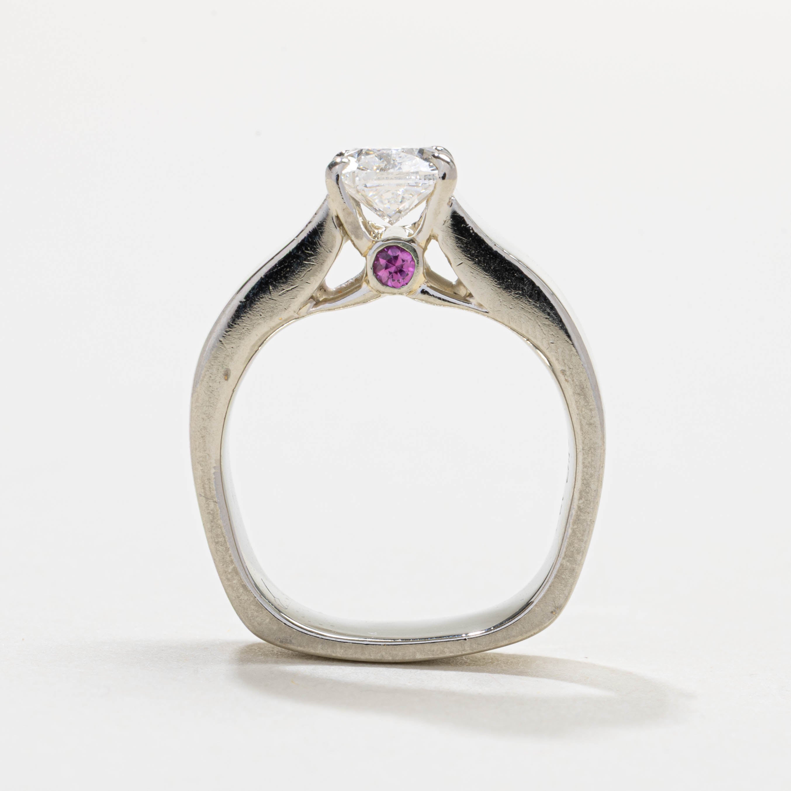 18K Diamond & Sapphire Accented Euro Shank Ring | 0.90ct VS2 I/J, 0.06ctw | SZ 4.0