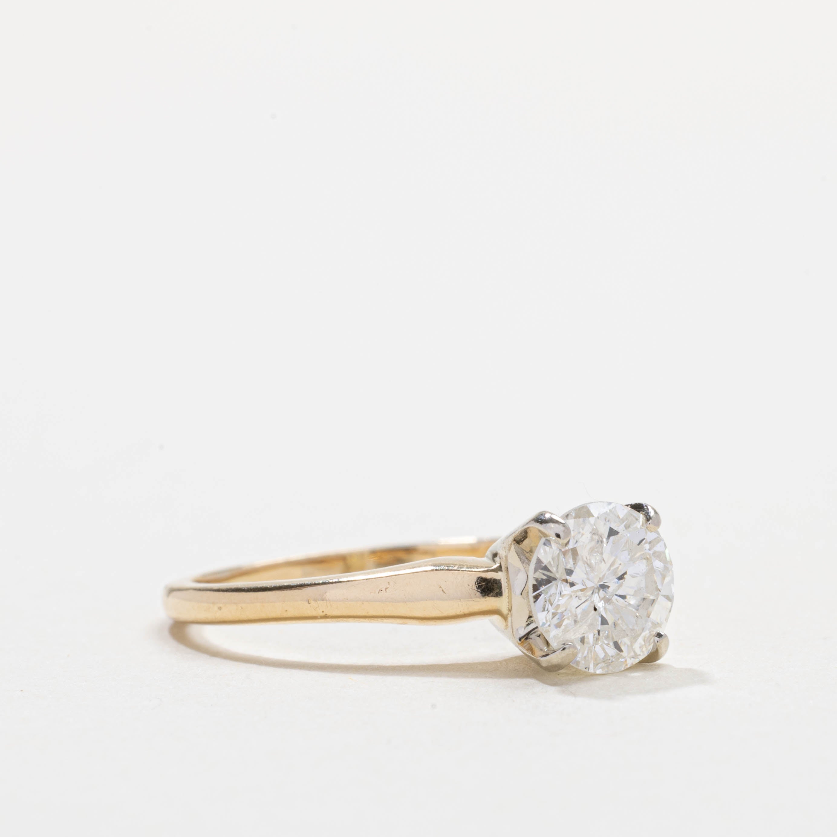 Bague solitaire en or 18 carats avec diamant | 1,30 ct I1 I | Taille 8,0